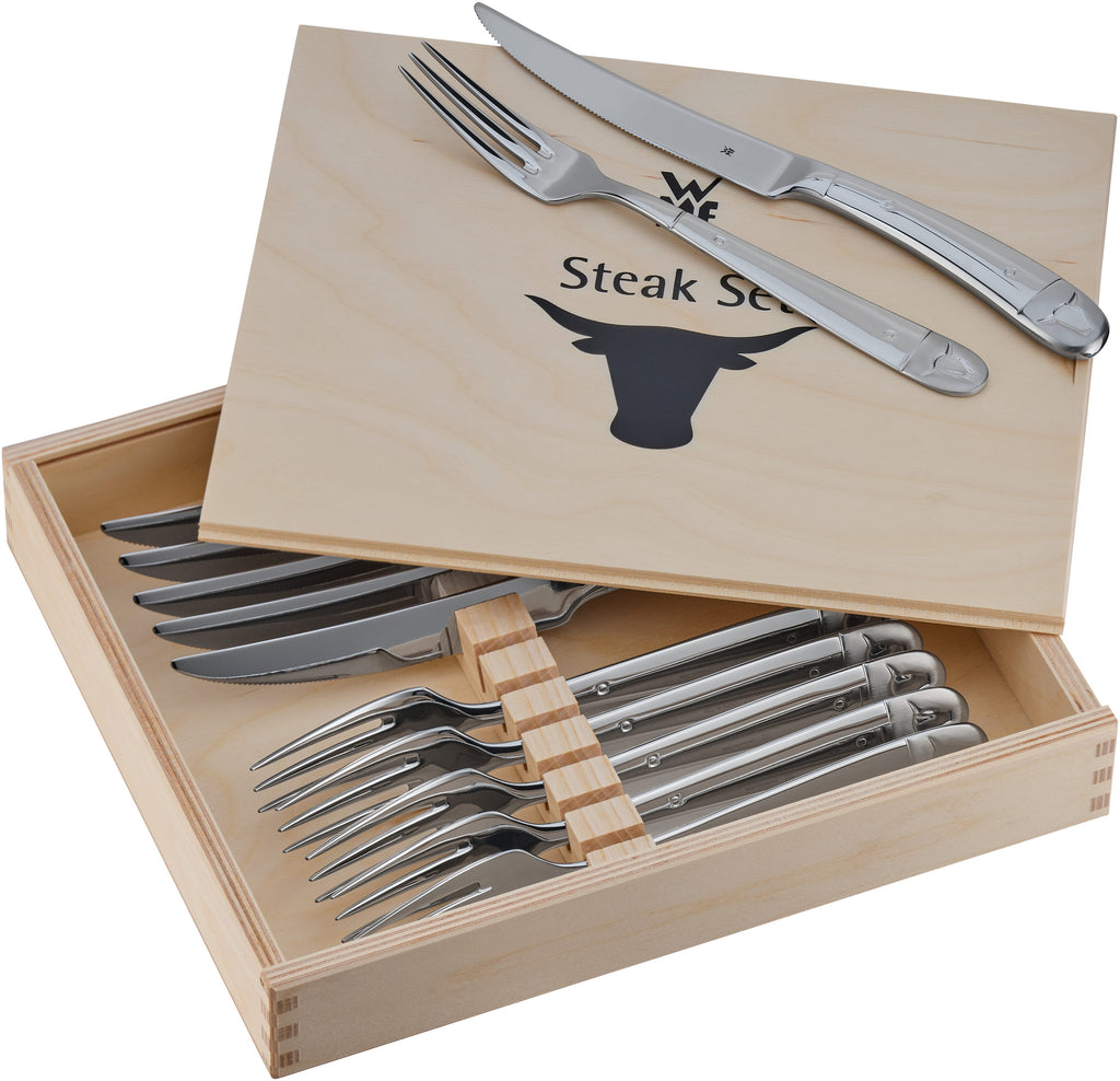 Detalj av håndtak på Steakbestikksett 12 deler rustfritt stål Cromargan® 18/10 WMF