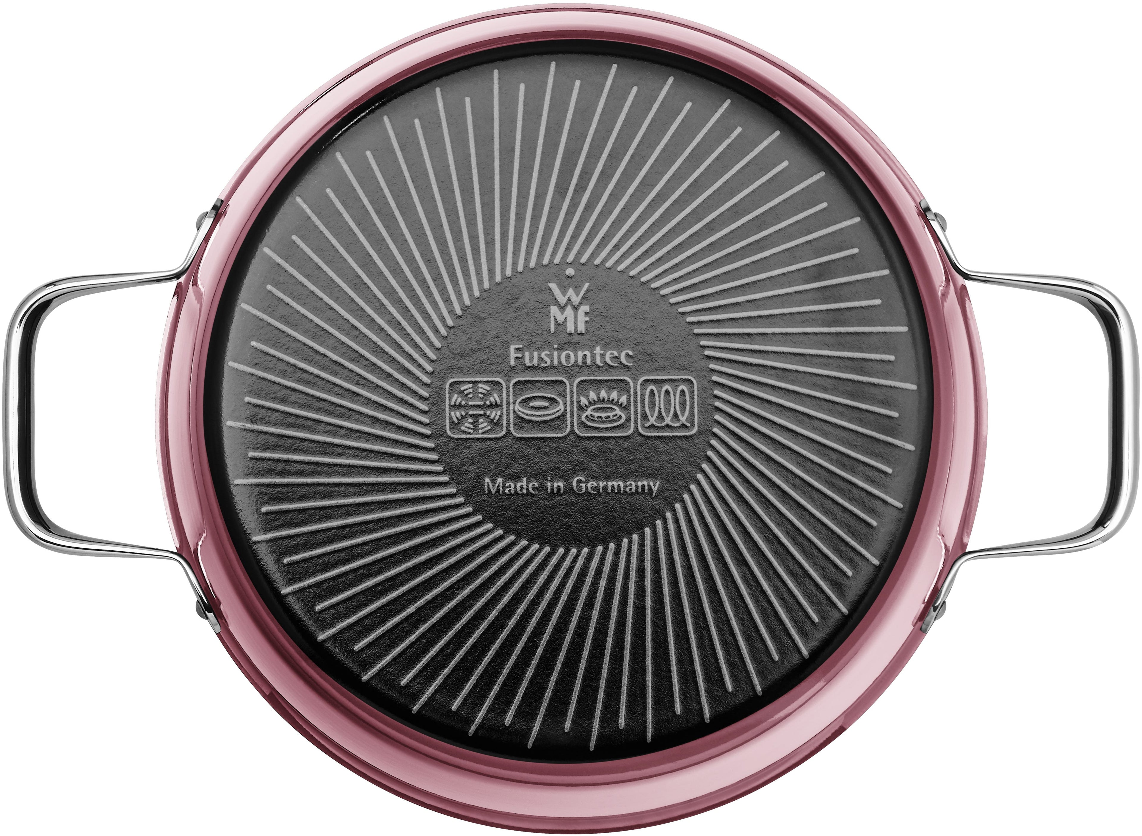 Stekegryte Fusiontec Aromatic med lokk 22 cm rose quartz bakside
