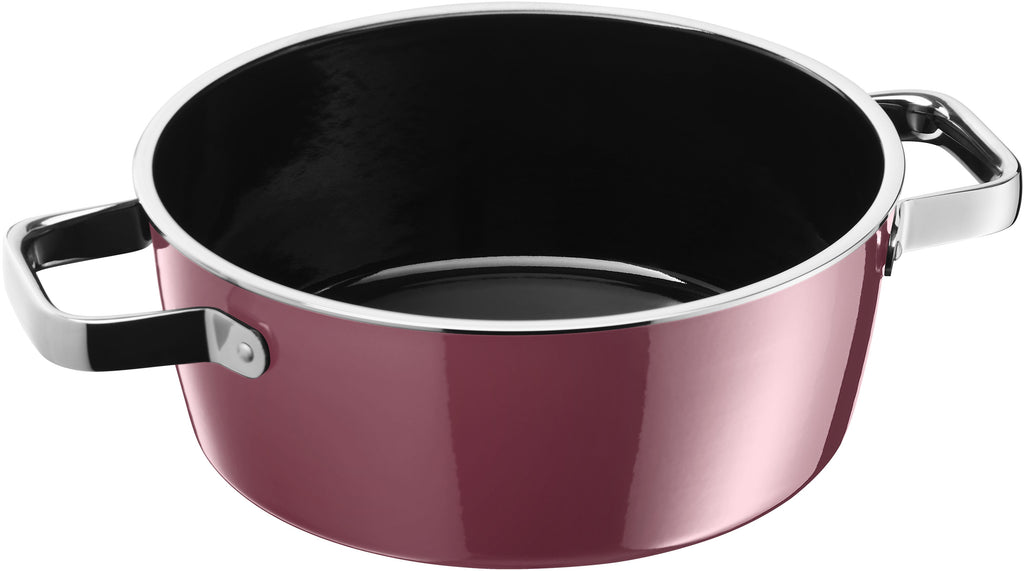 Nærbilde av håndtak på Stekegryte Fusiontec Aromatic med lokk 22 cm rose quartz
