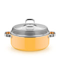 Stekegryte med lokk Fusiontec Mineral Pro 28 cm 6 L gul forfra