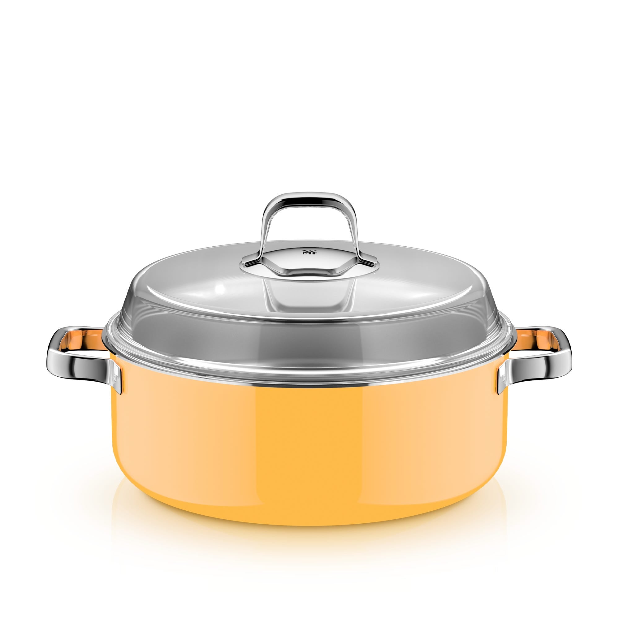 Stekegryte med lokk Fusiontec Mineral Pro 28 cm 6 L gul forfra