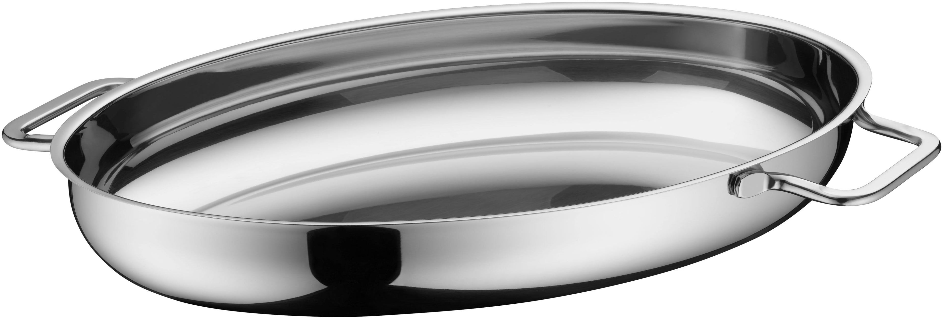 Stekegryte oval rustfritt stål 8,5 L med lokk induksjon - Silit bakside