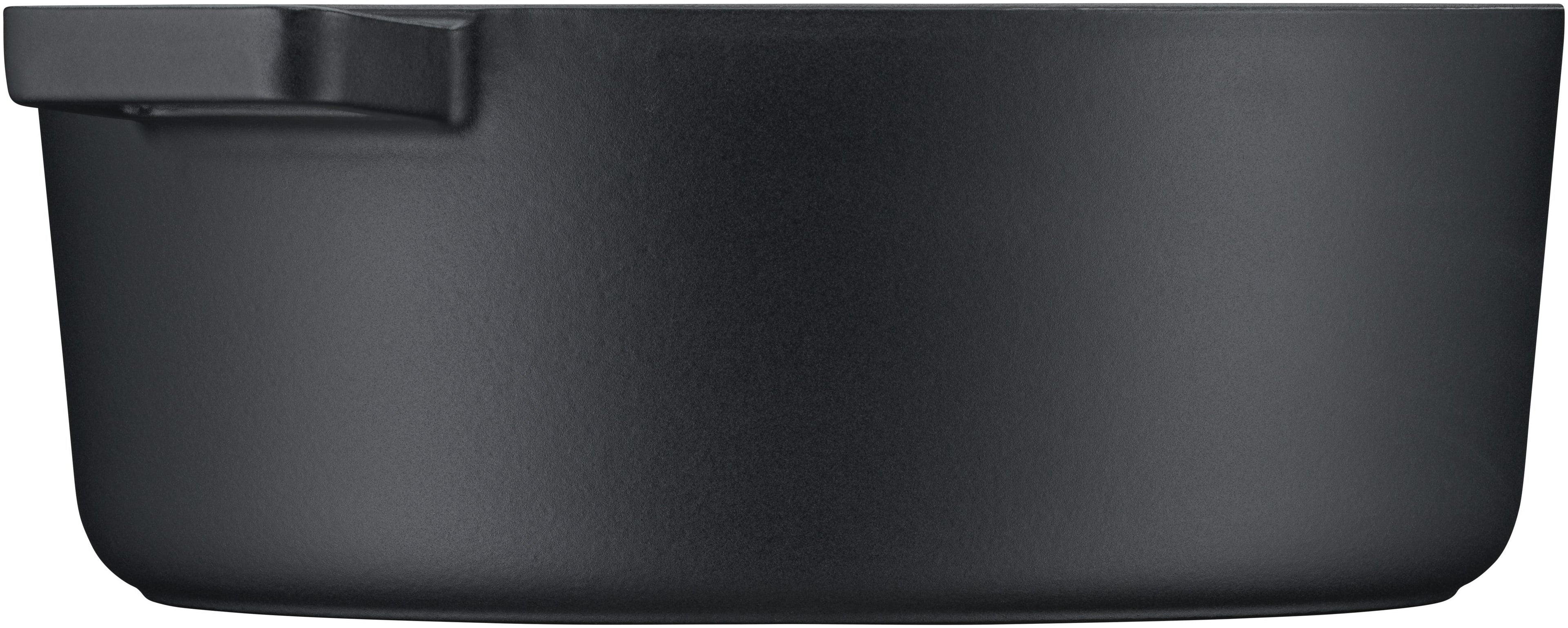 Stekegryte oval støpejern 33 x 26 cm 8,6 L med lokk - WMF nærbilde av emalje
