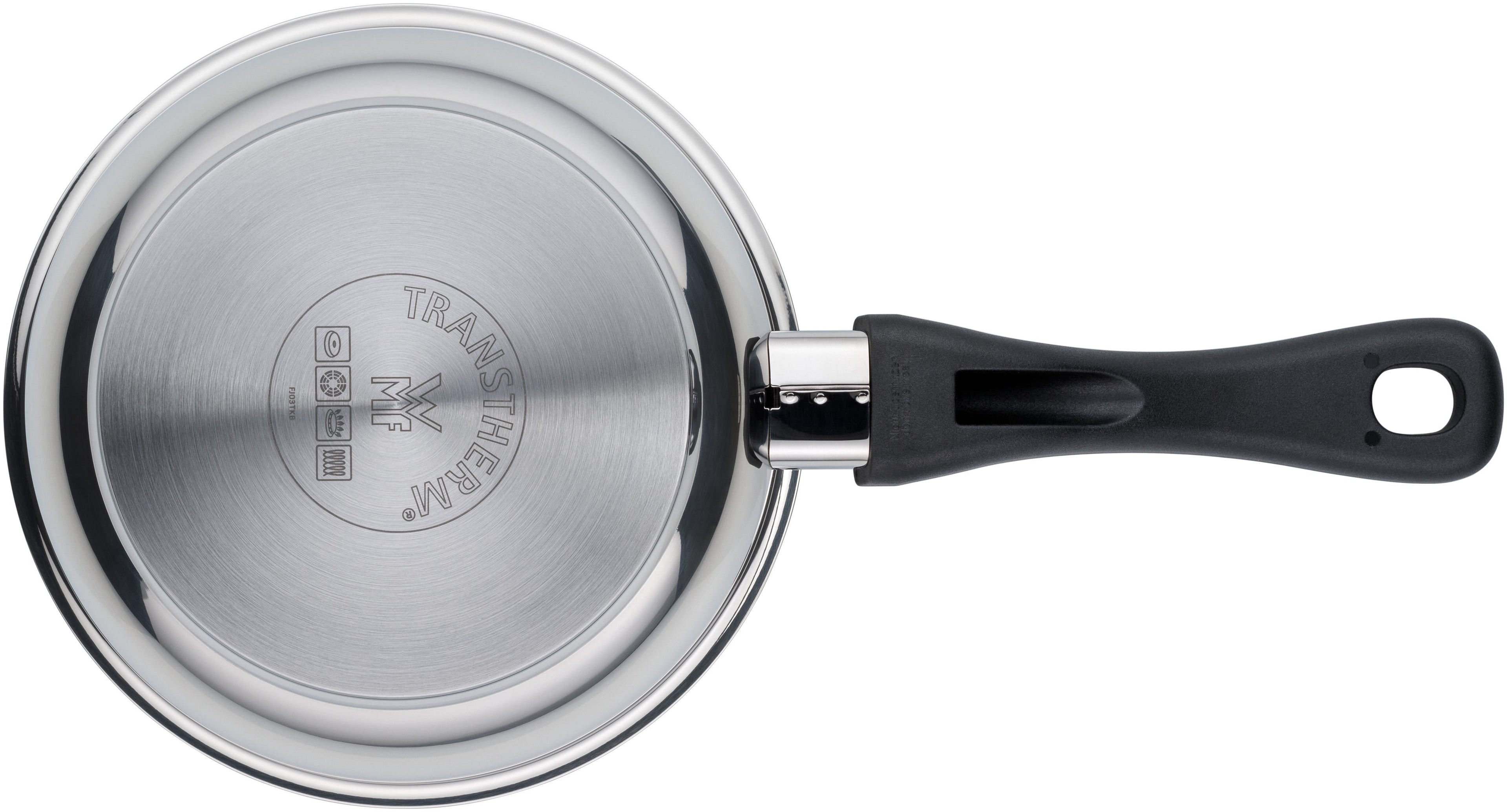 Nærbilde av bakelitthåndtak på Stekepanne 18 cm non-stick rustfritt stål - WMF