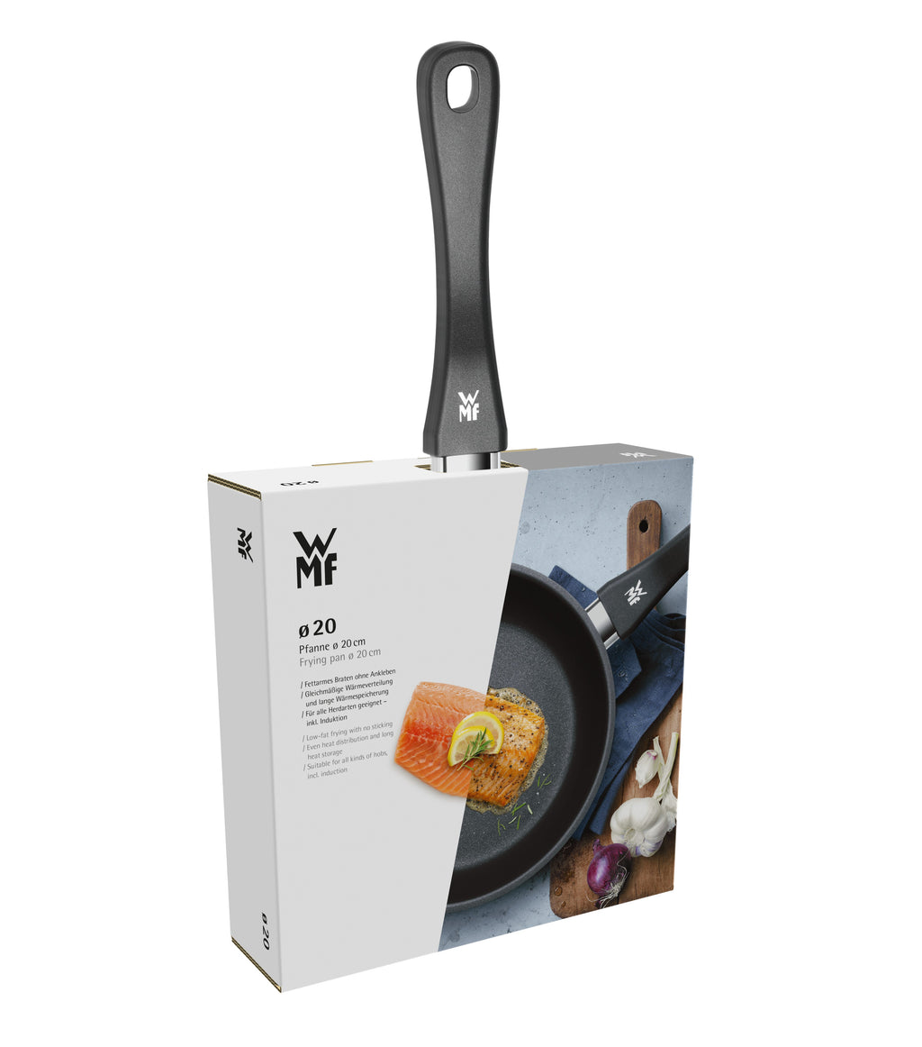 Stekepanne 20 cm non-stick rustfritt stål med mat i
