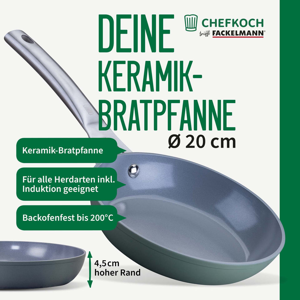 Detalj av Stekepanne Ø20 cm keramisk non-stick resirkulert aluminium håndtak