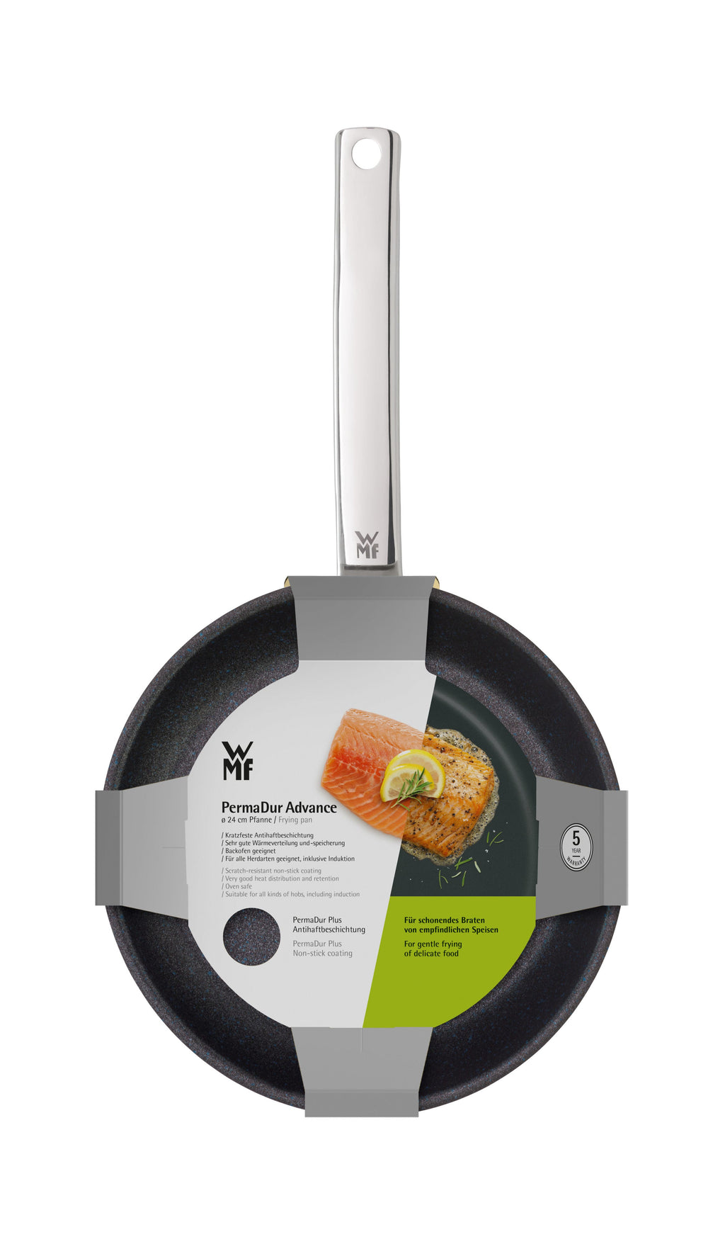Stekepanne 24 cm non-stick rustfritt stål PermaDur Advance - WMF med lokk
