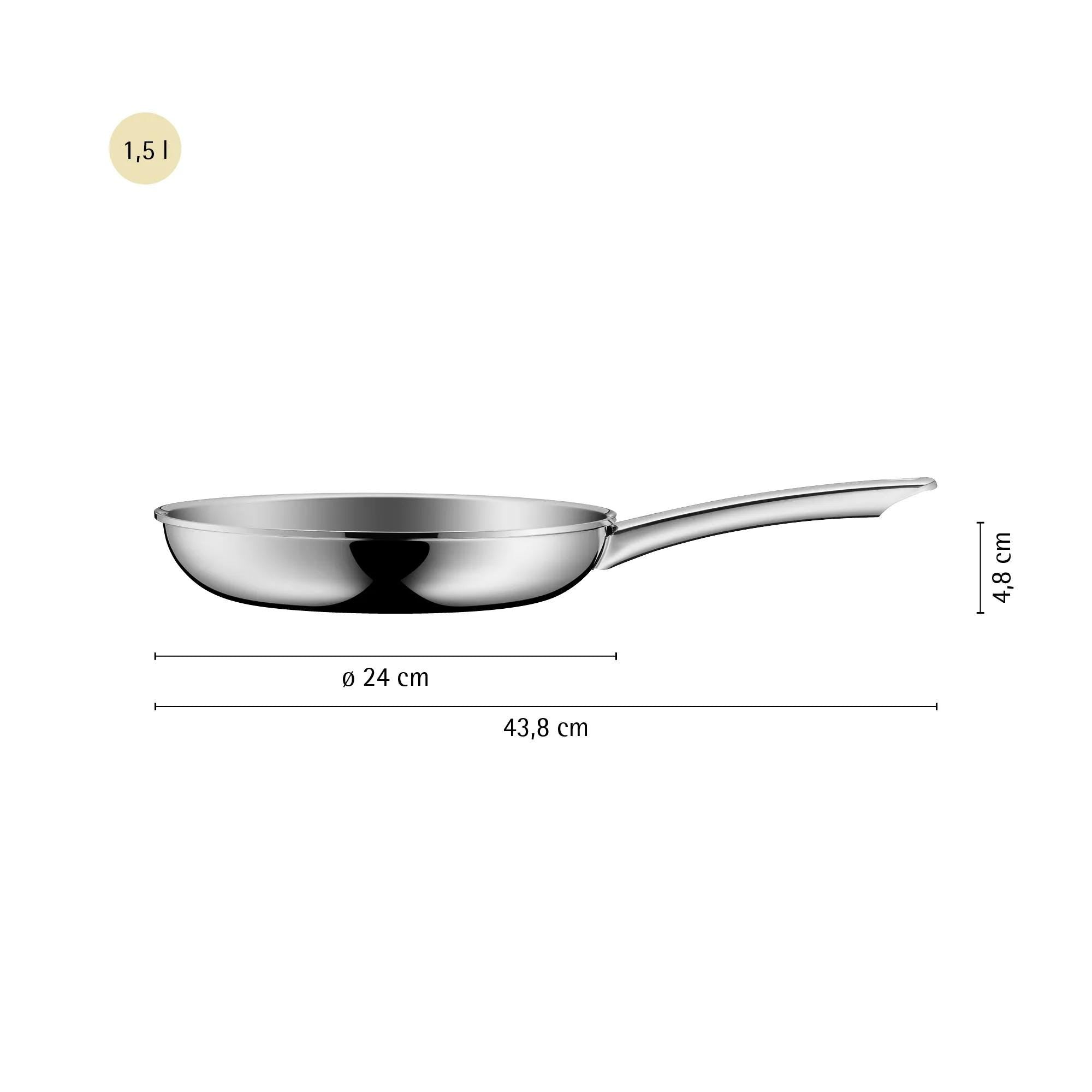Nærbilde av hellekant på Stekepanne 24 cm rustfritt stål non-stick hellekant - WMF