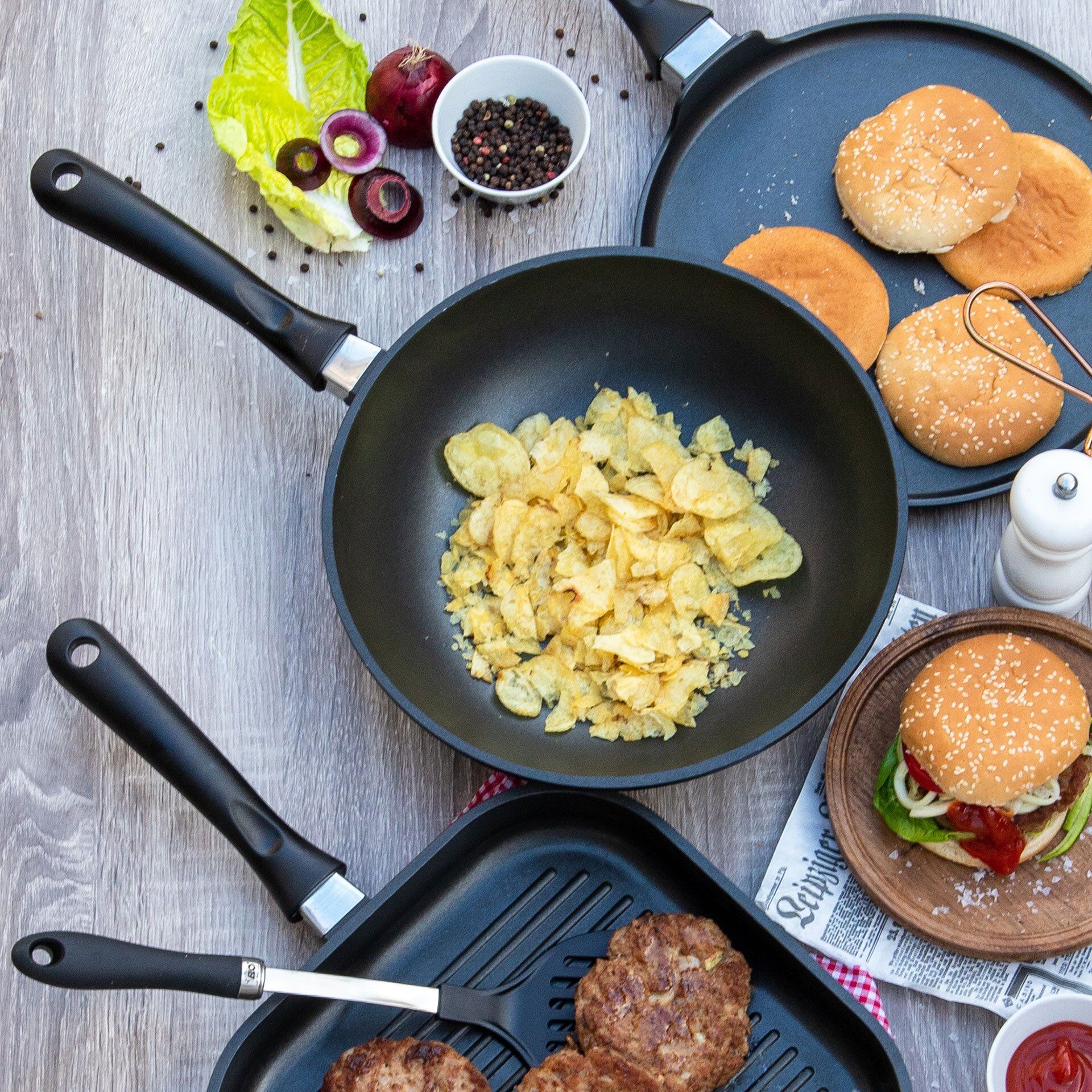 Stekepanne Alucast Ø20 cm non-stick aluminium ELO bakside