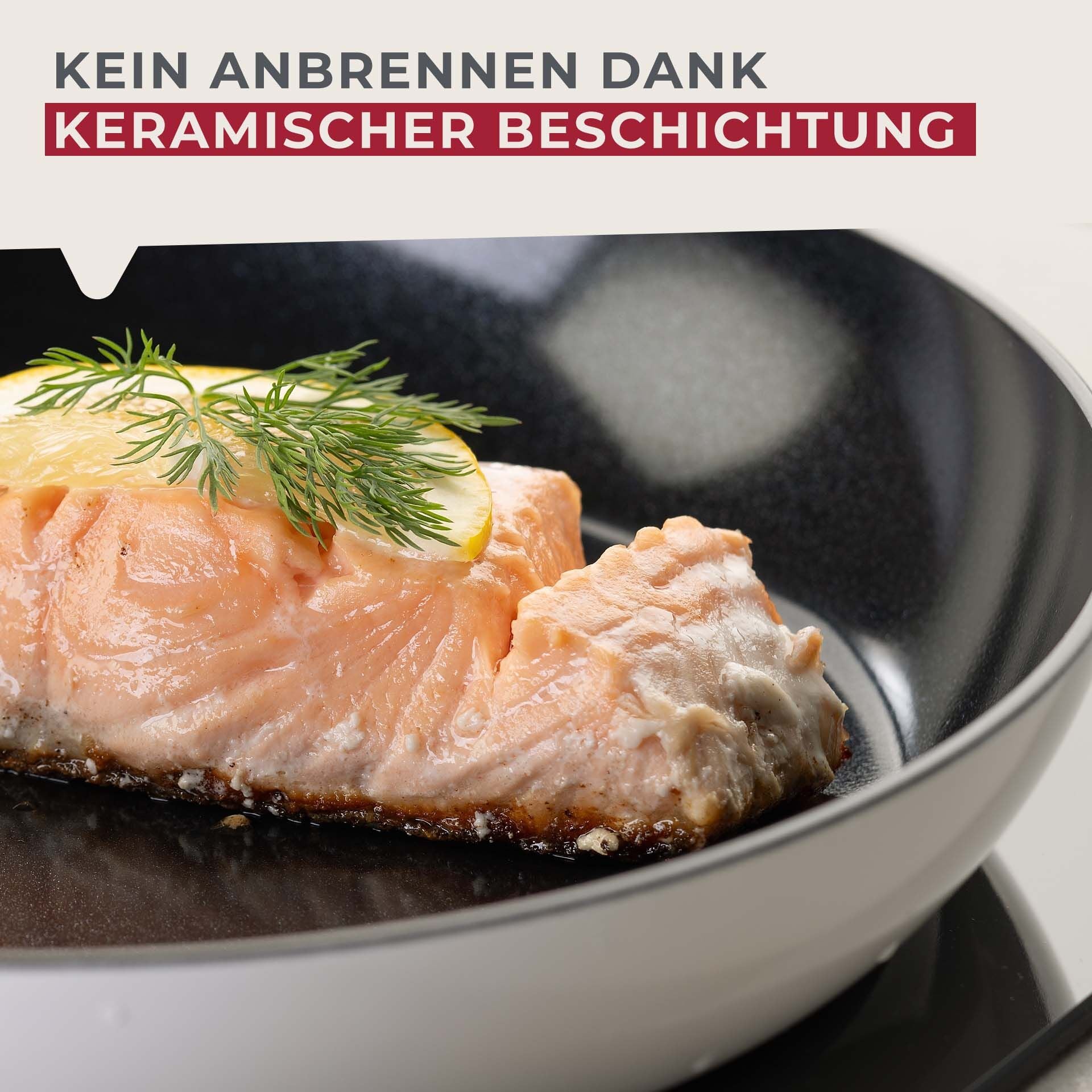 Stekepanne Arcadalina keramikk non-stick Ø24 cm sideprofil