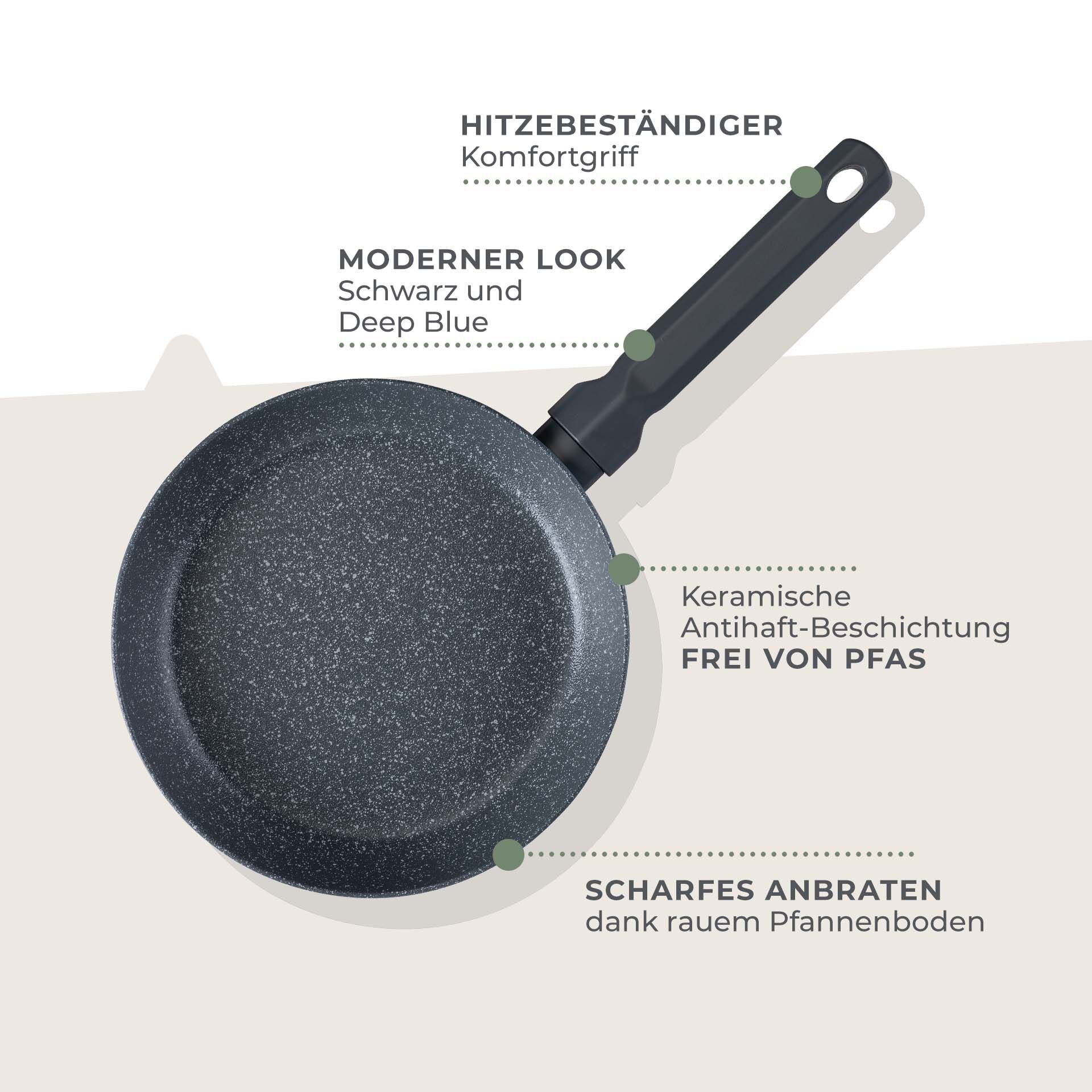 Detalj av keramisk non-stick belegg på Stekepanne Balance keramikk non-stick Ø24 cm
