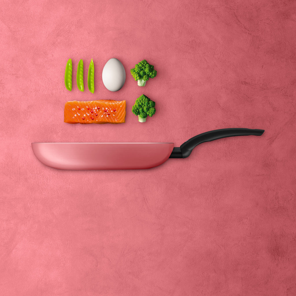 Montert Stekepanne Belluna 24 cm non-stick aluminium rosé