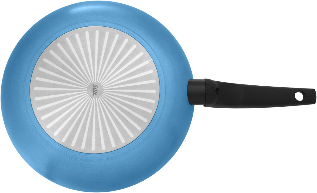 Stekepanne Belluna 28 cm non-stick aluminium blå bakside