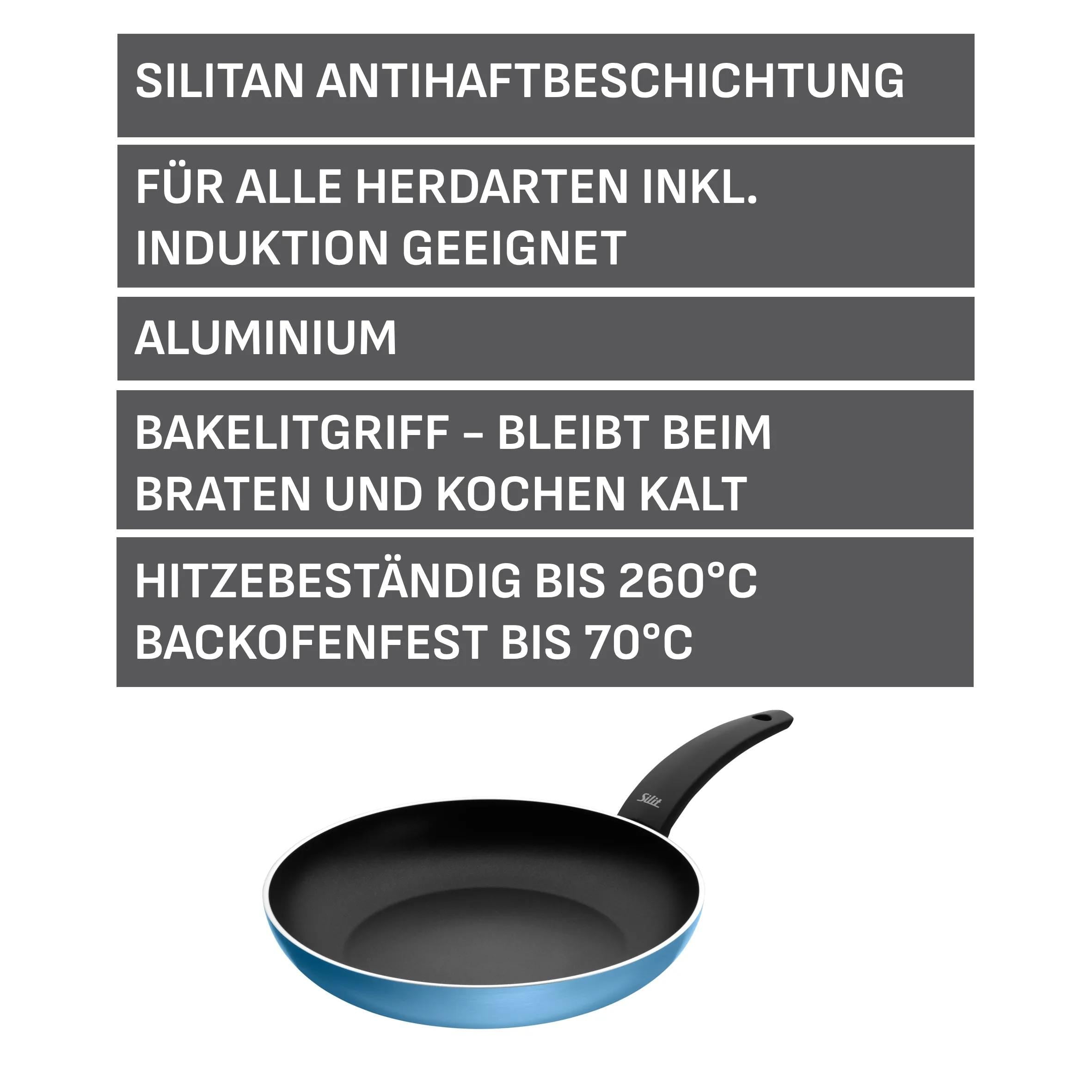 Stekepanne Belluna 28 cm non-stick aluminium blå med mat