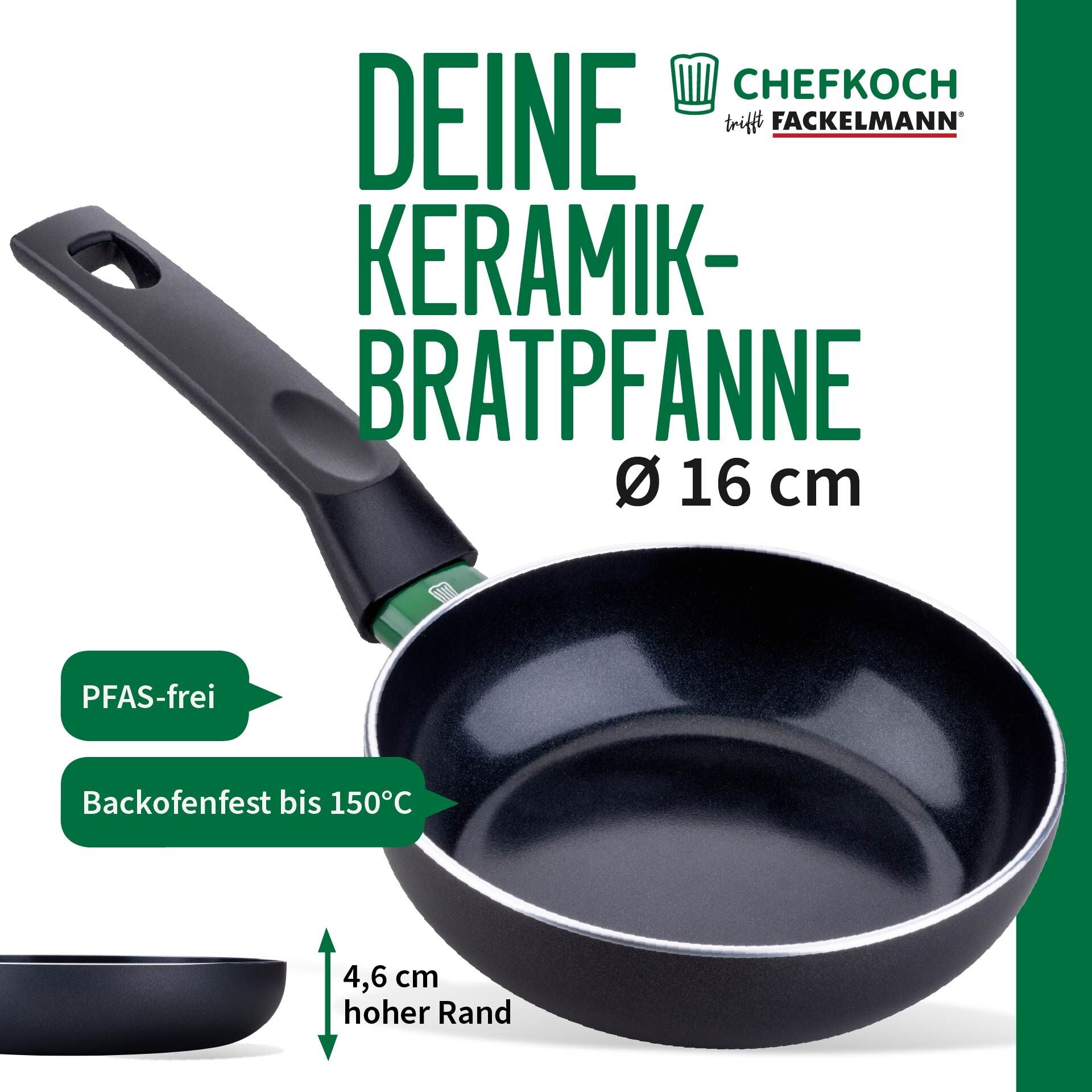 Stekepanne Bielefeld Ø16 cm keramisk non-stick detalj av håndtak