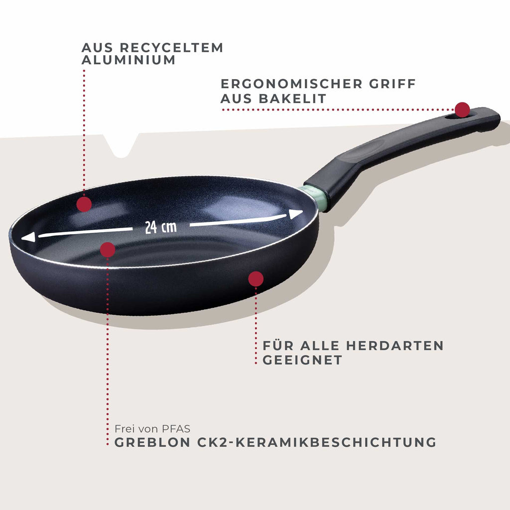 Detalj av keramisk belegg på Stekepanne Brandao keramikk non-stick Ø24 cm