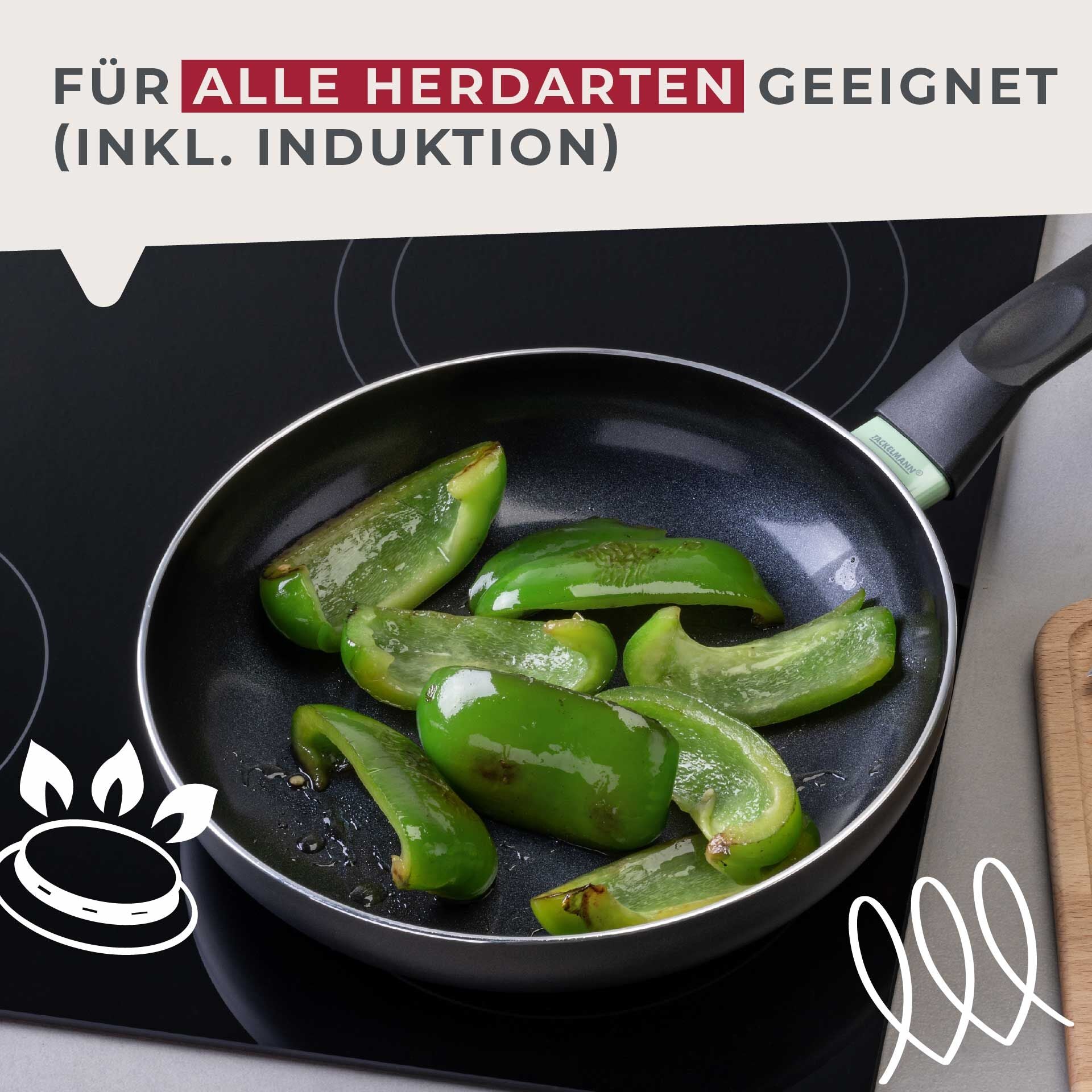 Stekepanne Brandao keramikk non-stick Ø24 cm på komfyr