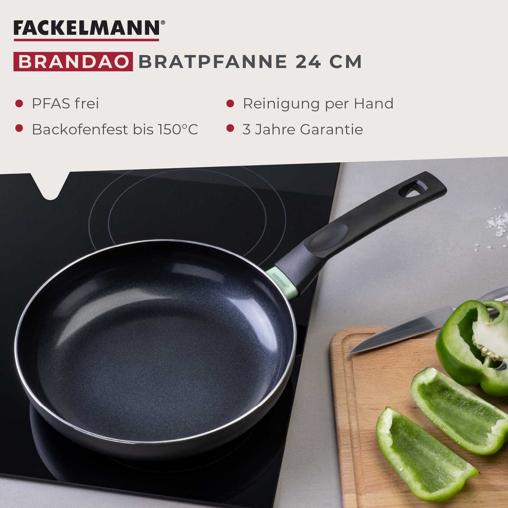 Montert Stekepanne Brandao keramikk non-stick Ø24 cm med bakelittgrep