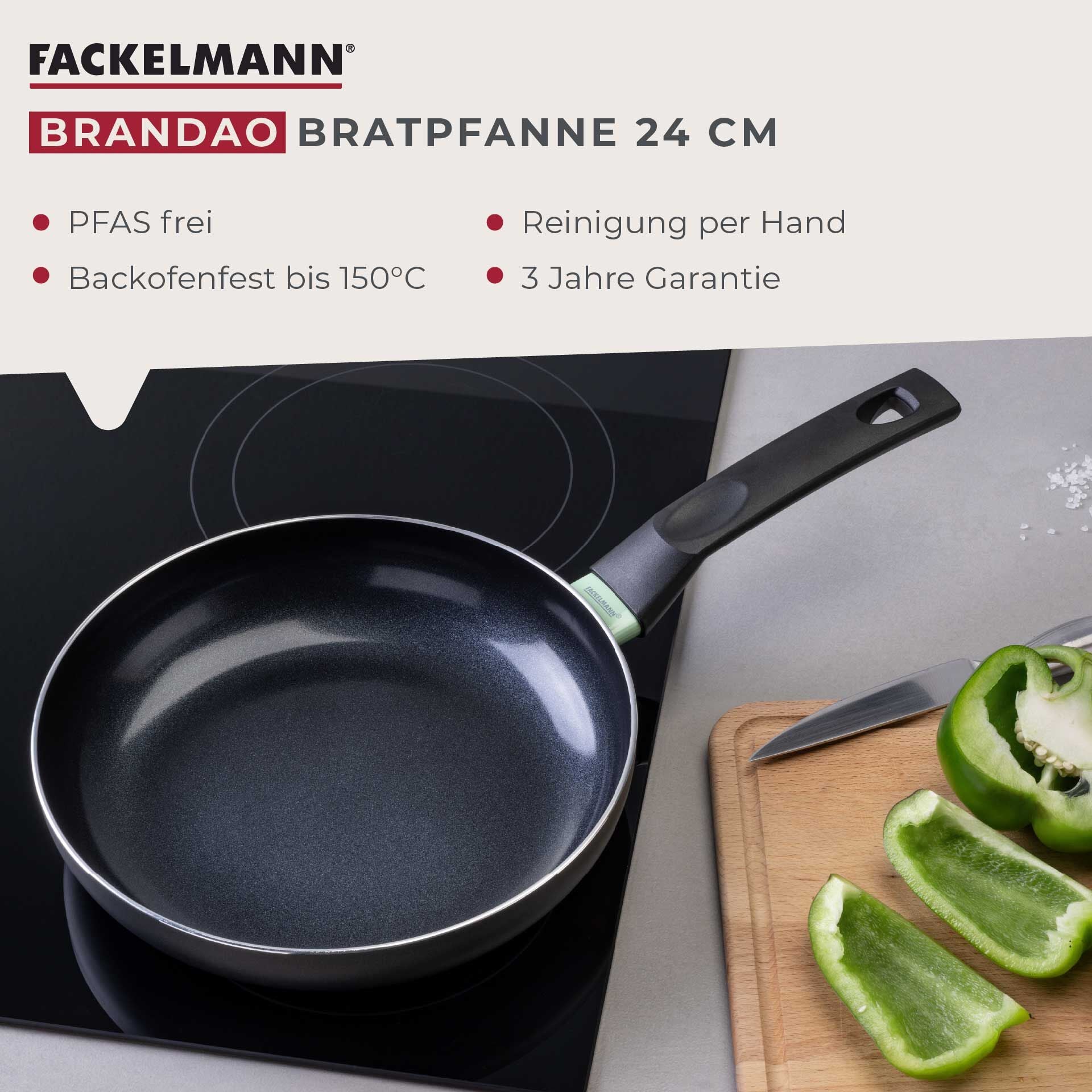 Montert Stekepanne Brandao keramikk non-stick Ø24 cm med bakelittgrep