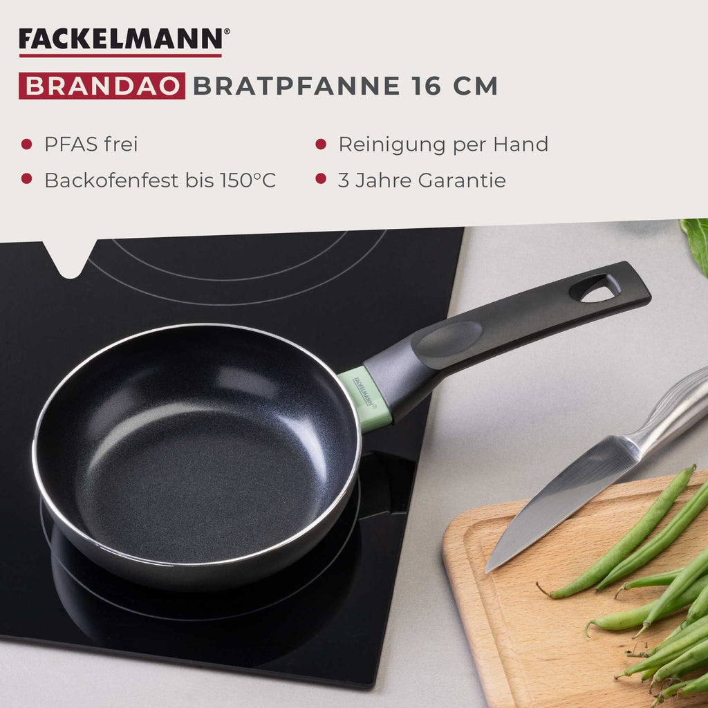 Detalj av bakelittgrep på Stekepanne Brandao keramikk non-stick Ø16 cm