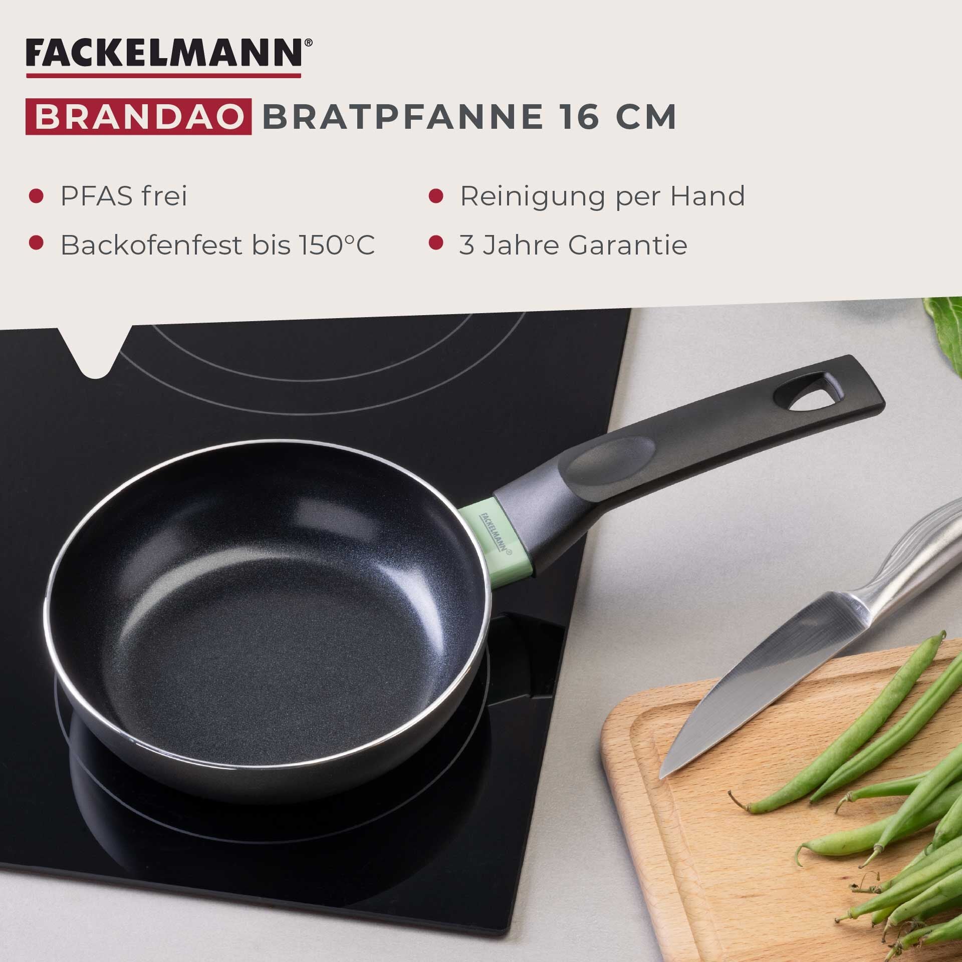 Detalj av bakelittgrep på Stekepanne Brandao keramikk non-stick Ø16 cm