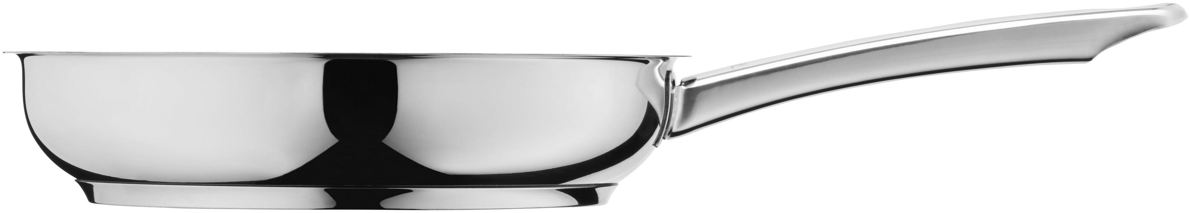 Stekepanne Calabria 24 cm rustfritt stål non-stick montert på komfyr