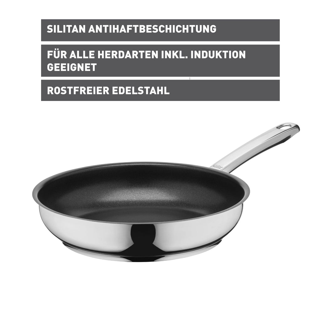 Stekepanne Calabria 24 cm rustfritt stål non-stick detalj av håndtak