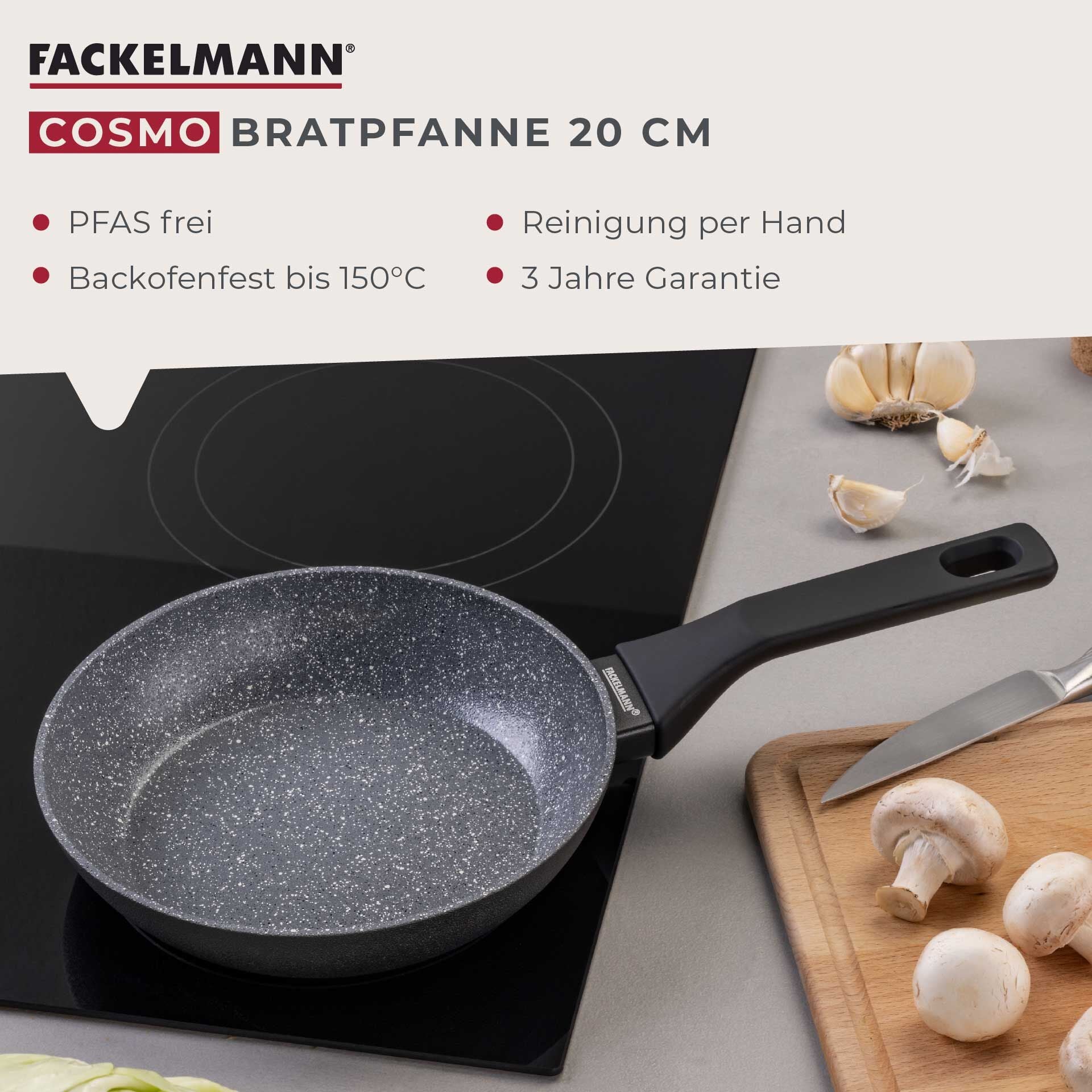 Nærbilde av keramisk non-stick belegg på Stekepanne Cosmo keramikk non-stick Ø20 cm