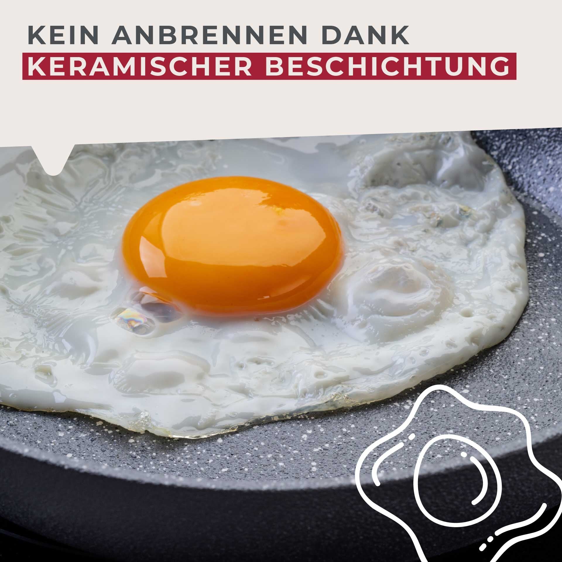Stekepanne Cosmo keramikk non-stick Ø20 cm på komfyr