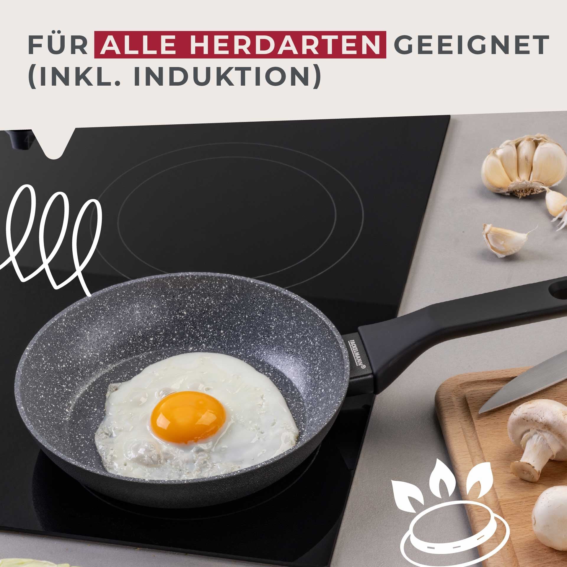 Stekepanne Cosmo keramikk non-stick Ø20 cm sett fra siden