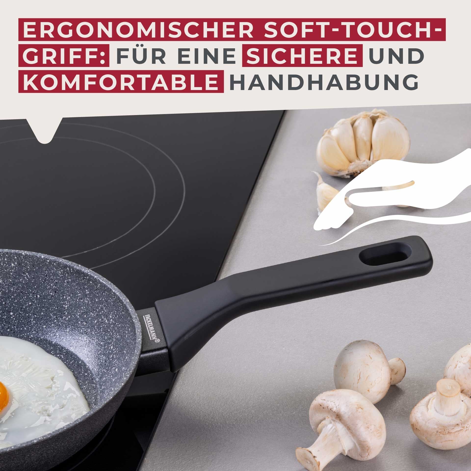 Stekepanne Cosmo keramikk non-stick Ø20 cm med mat