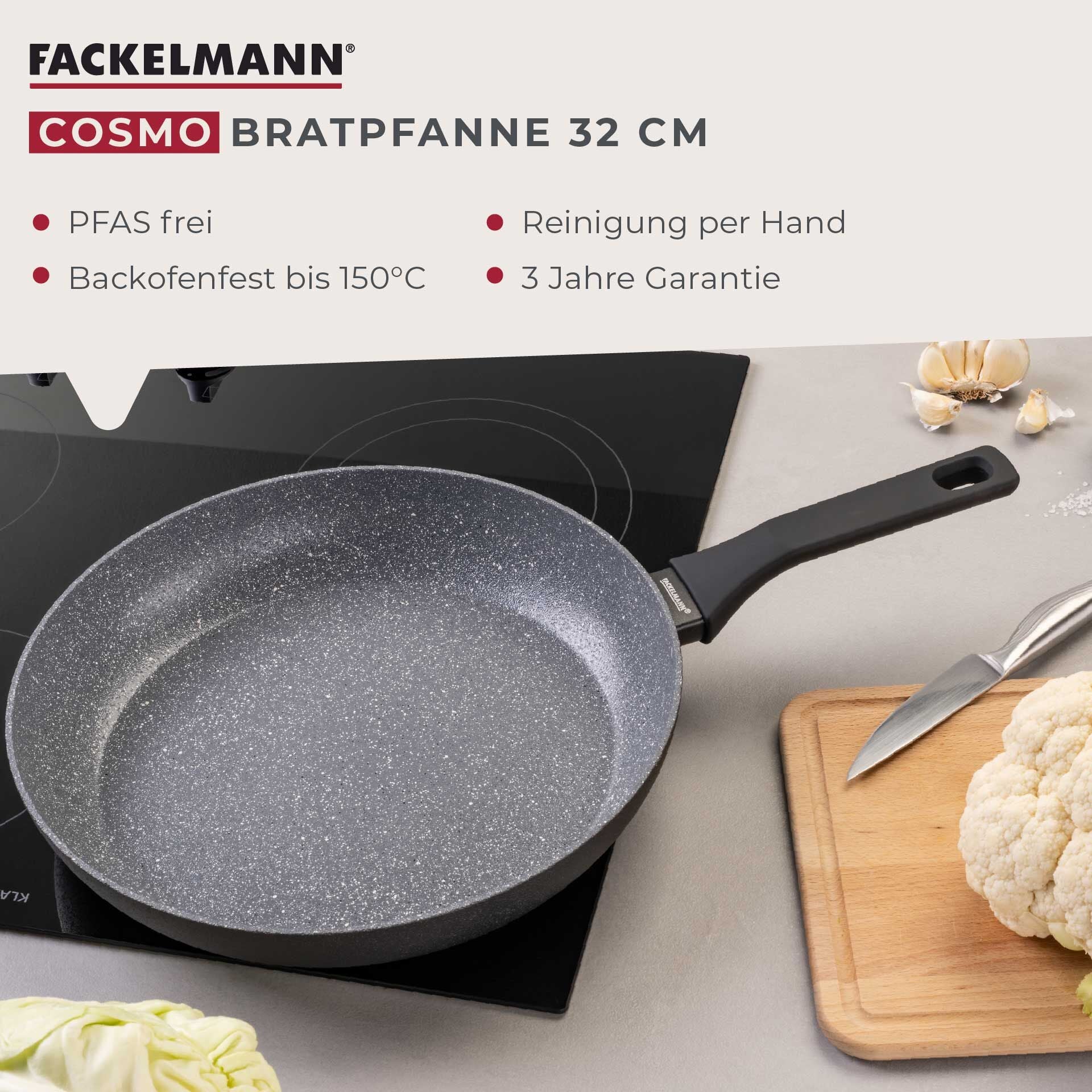 Stekepanne Cosmo keramikk non-stick Ø32 cm detalj keramisk belegg