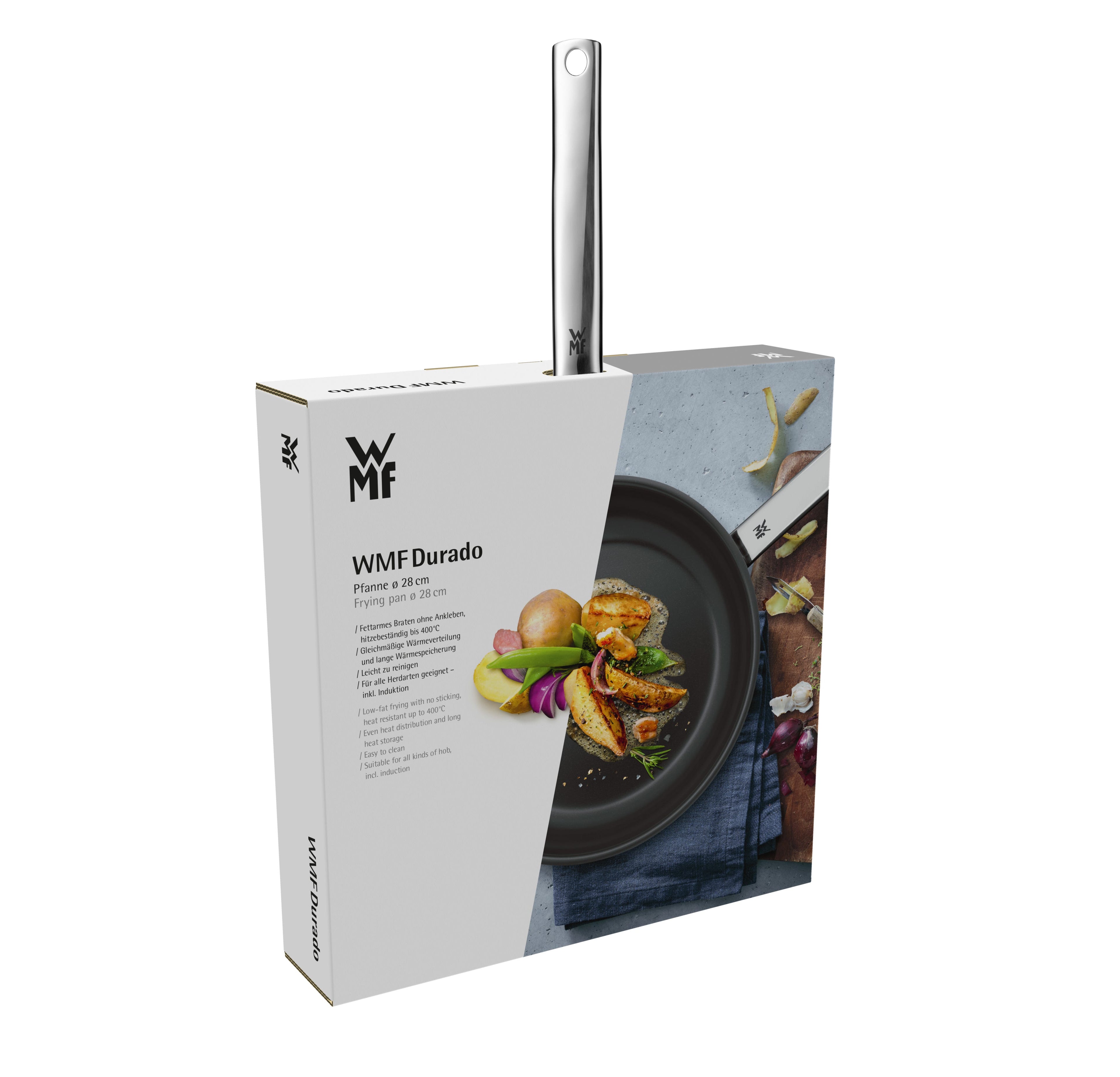 Stekepanne Durado 28 cm keramisk non-stick rustfritt stål med dryppfri helletut
