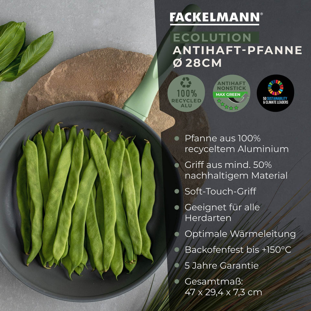 Stekepanne Ecolution Ø28 cm resirkulert aluminium non-stick nærbilde av belegg