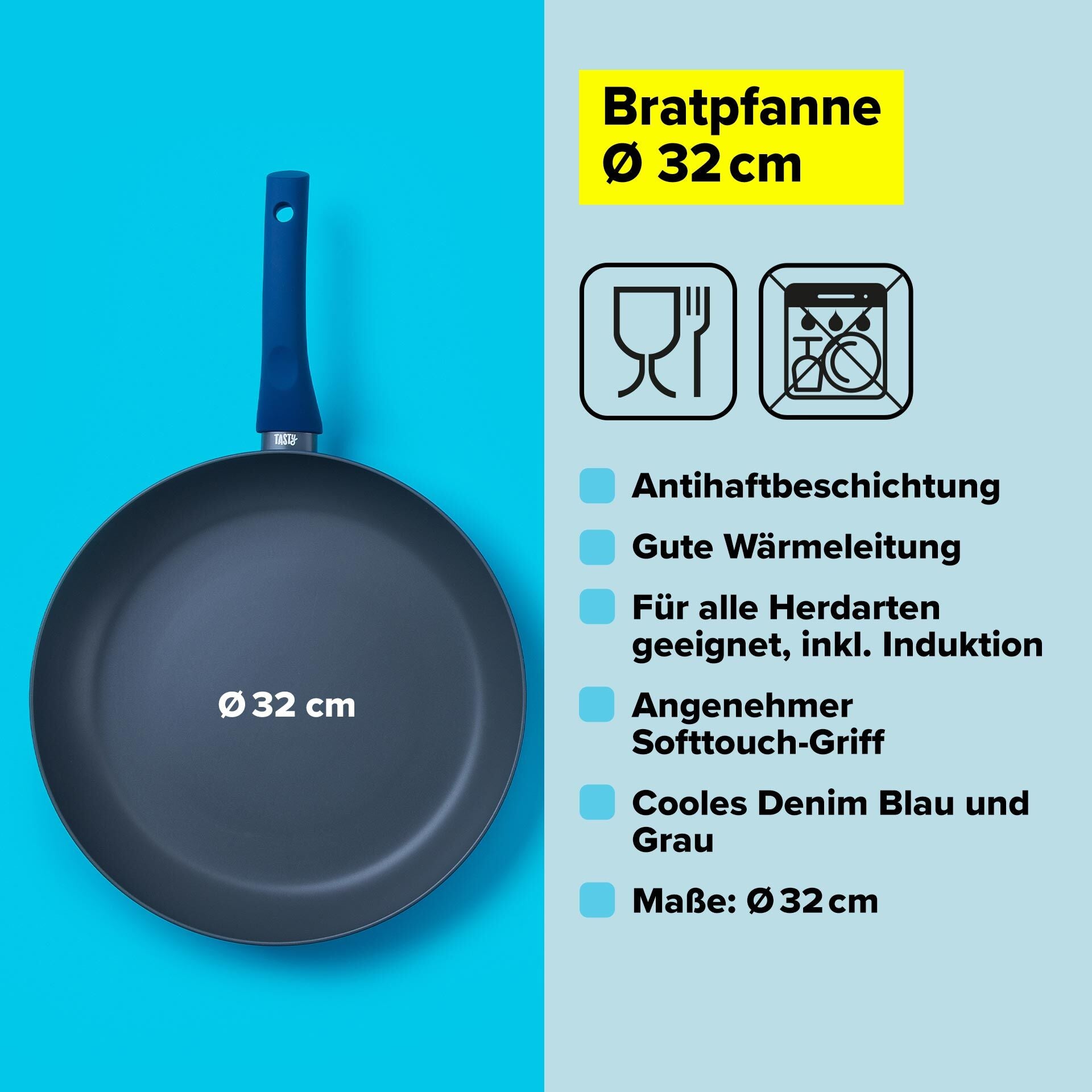 Stekepanne Everyday Ø32 cm aluminium non-stick montert på komfyr