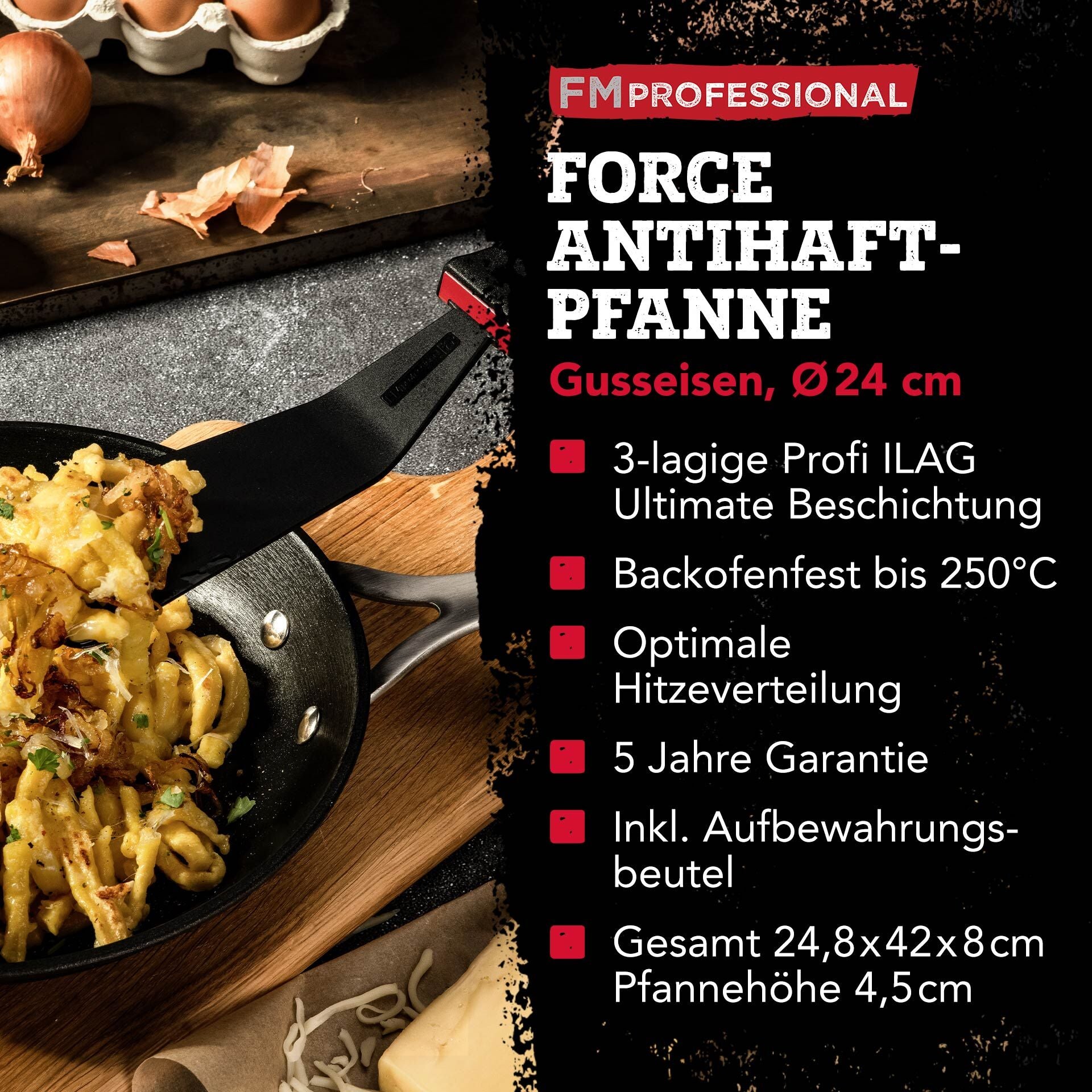 Oversiktsbilde av Stekepanne Force støpejern Ø24 cm non-stick FMprofessional