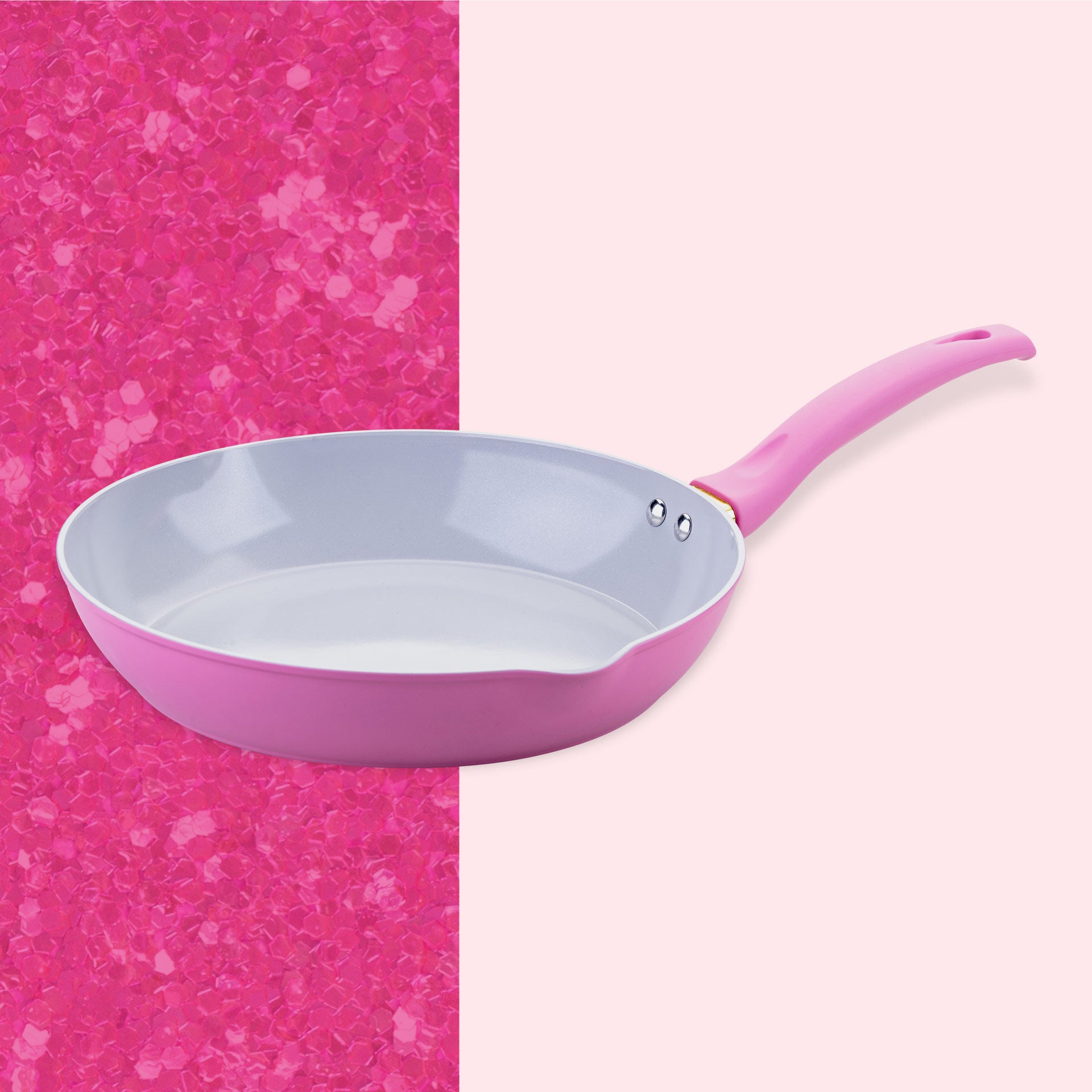 Stekepanne keramikk non-stick rosa Ø28 cm - Paris Hilton nærbilde av håndtak