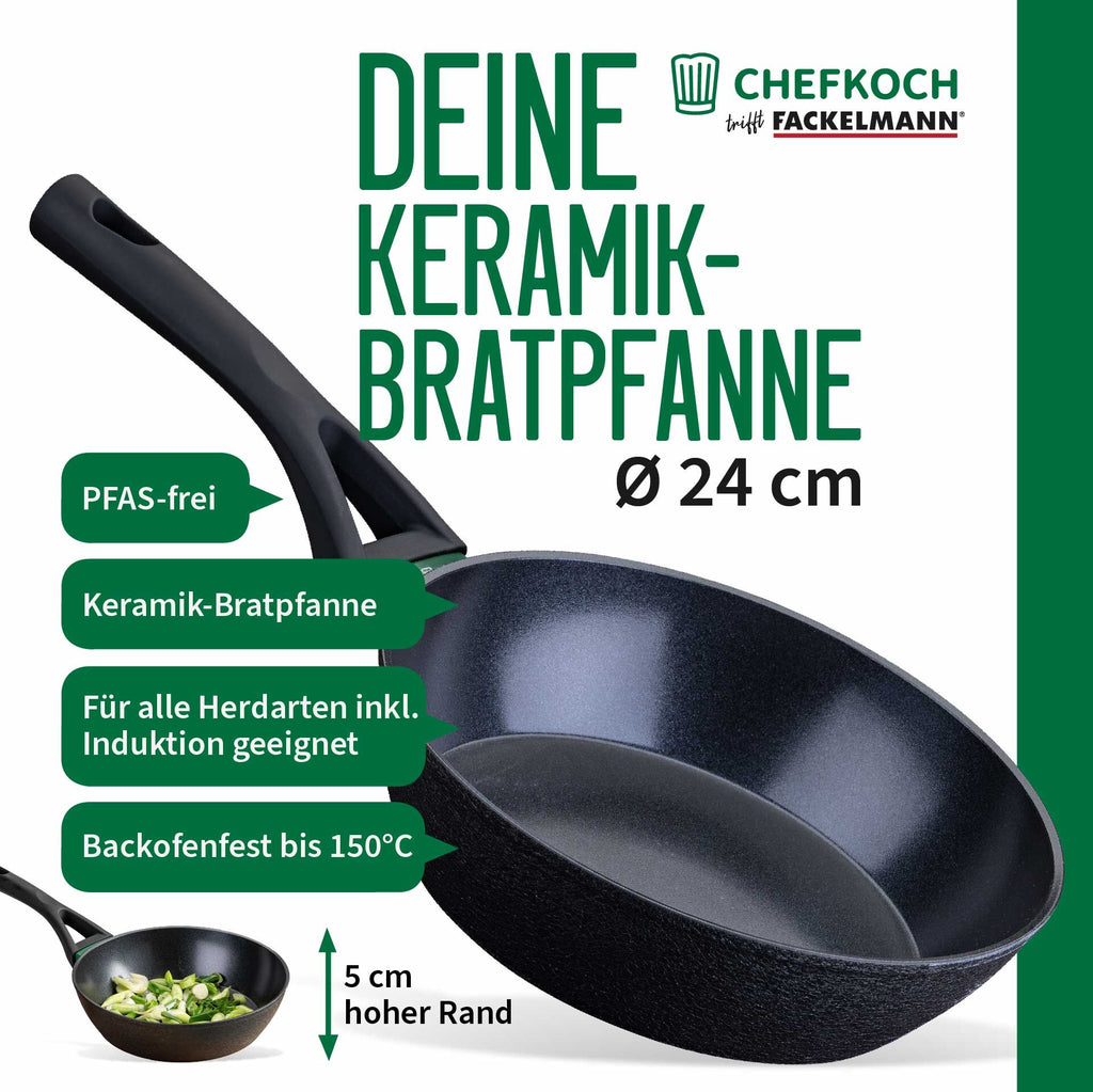 Detalj av keramisk belegg på stekepanne keramisk non-stick Ø24 cm resirkulert aluminium