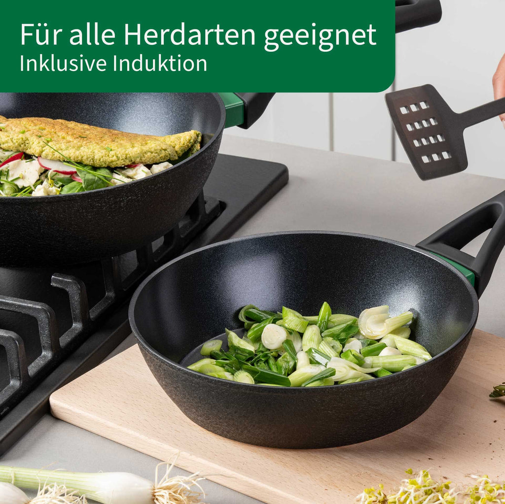Stekepanne keramisk non-stick Ø24 cm resirkulert aluminium sideprofil