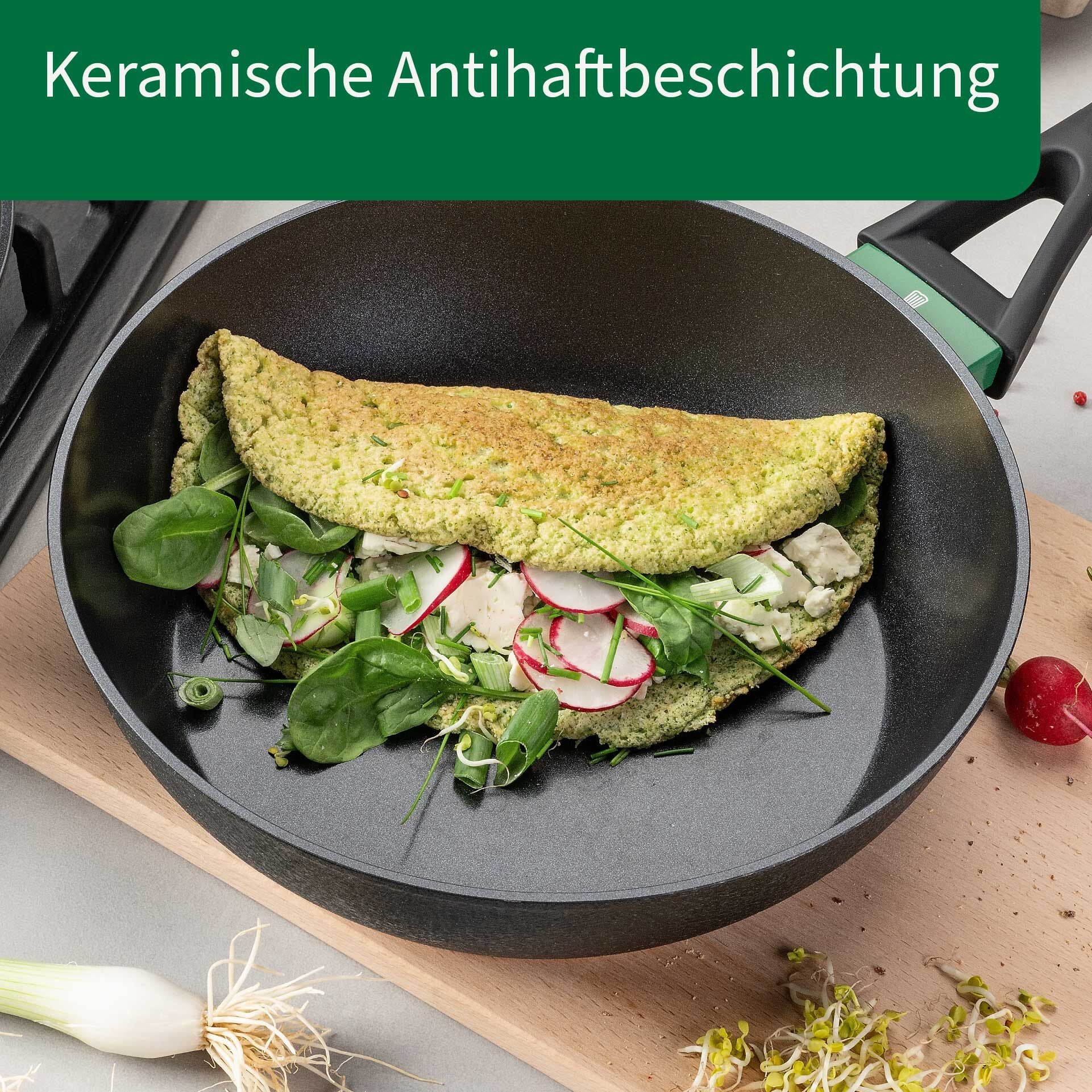 Stekepanne keramisk non-stick Ø28 cm resirkulert aluminium med mat