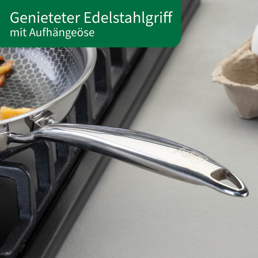 Opphengsøy på Stekepanne Kiel rustfritt stål non-stick vabemønster Ø24 cm