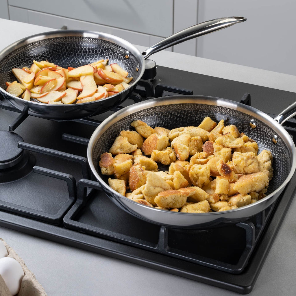 Stekepanne Kiel rustfritt stål non-stick vabemønster Ø28 cm bakside