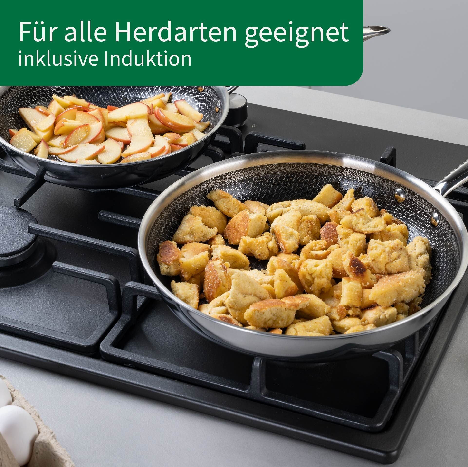 Bunn av Stekepanne Kiel rustfritt stål non-stick vabemønster Ø28 cm