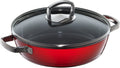 Stekepanne med lokk 28 cm Fusiontec Mineral rød induksjon - WMF forfra