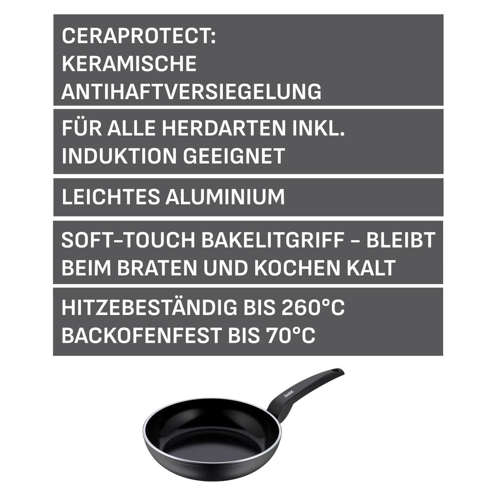 Stekepanne Messino 24 cm aluminium keramisk non-stick med mat