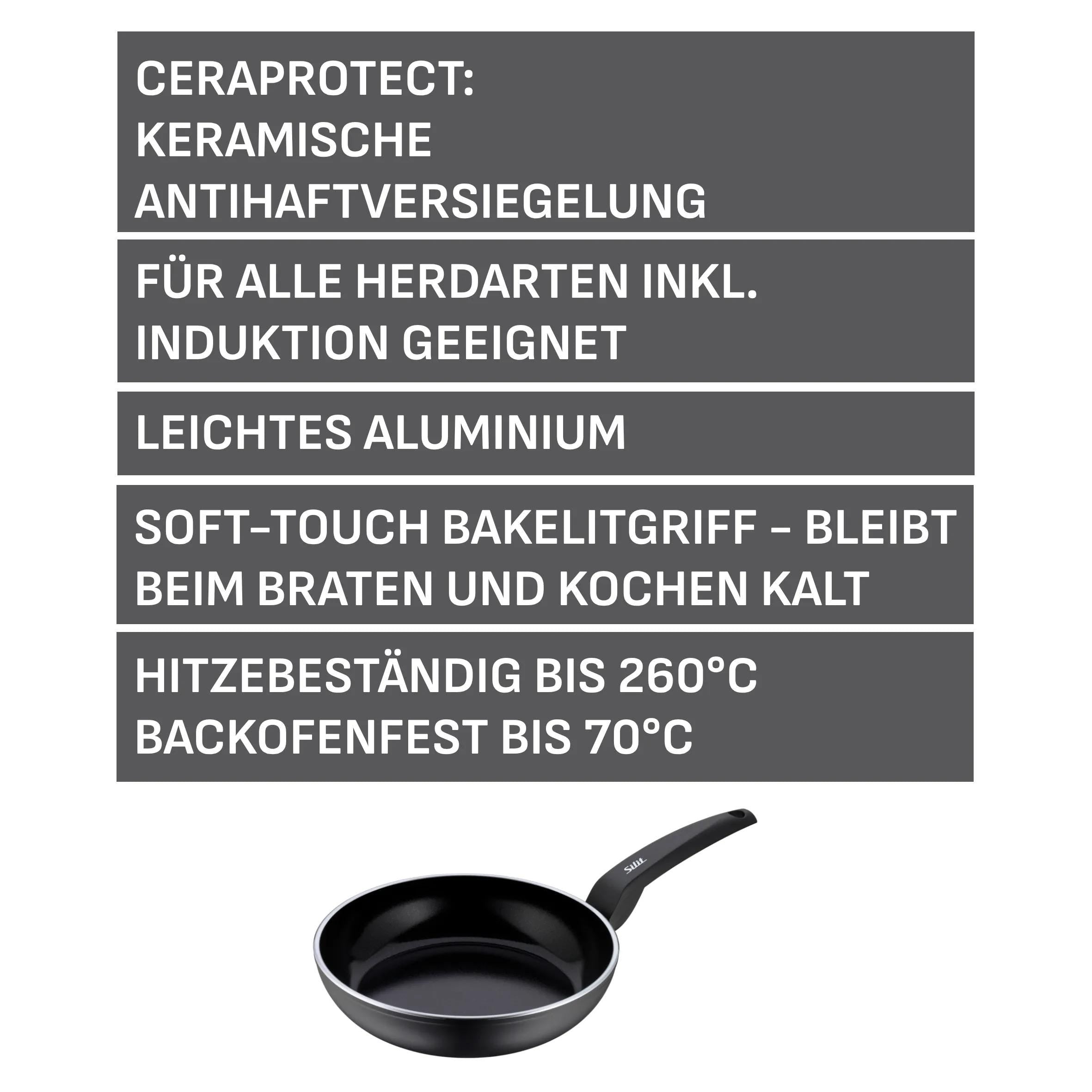 Stekepanne Messino 24 cm aluminium keramisk non-stick med mat
