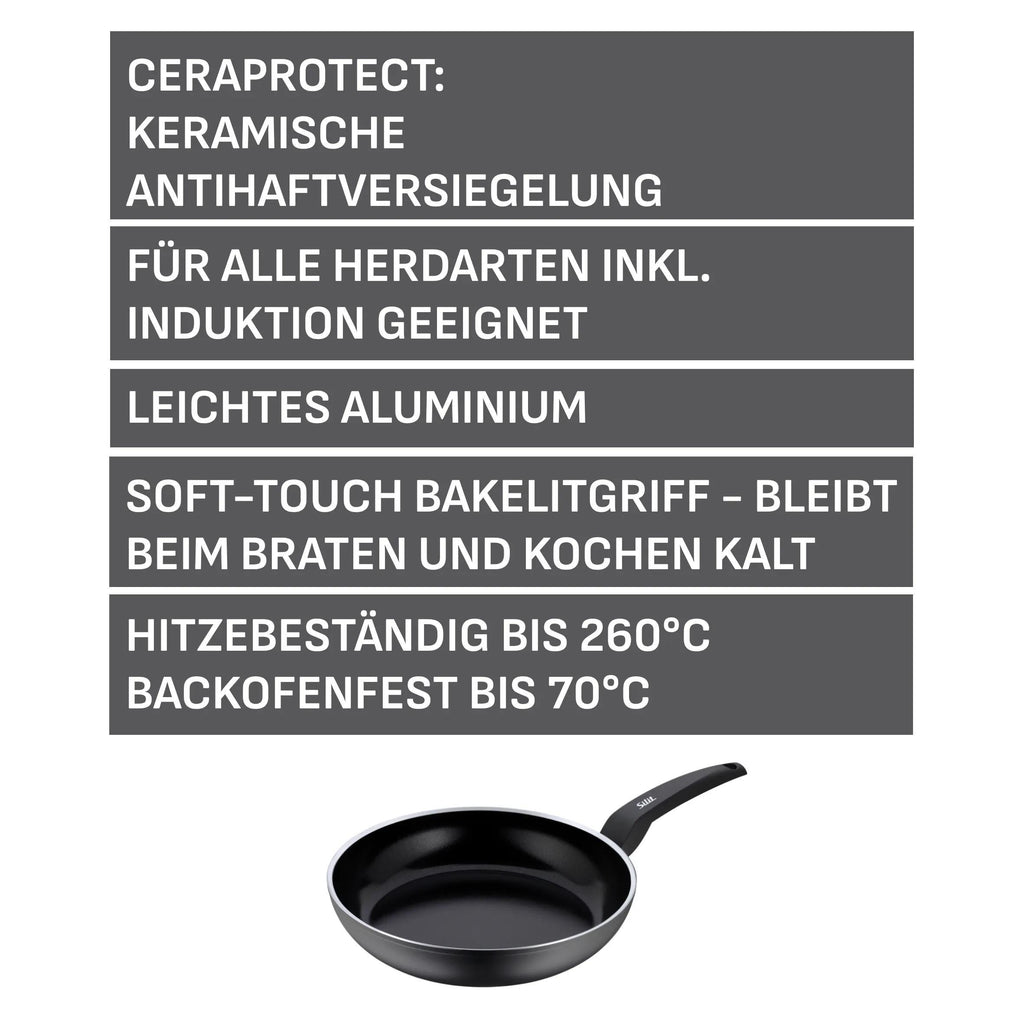 Stekepanne Messino 28 cm aluminium keramisk non-stick helletut nærbilde