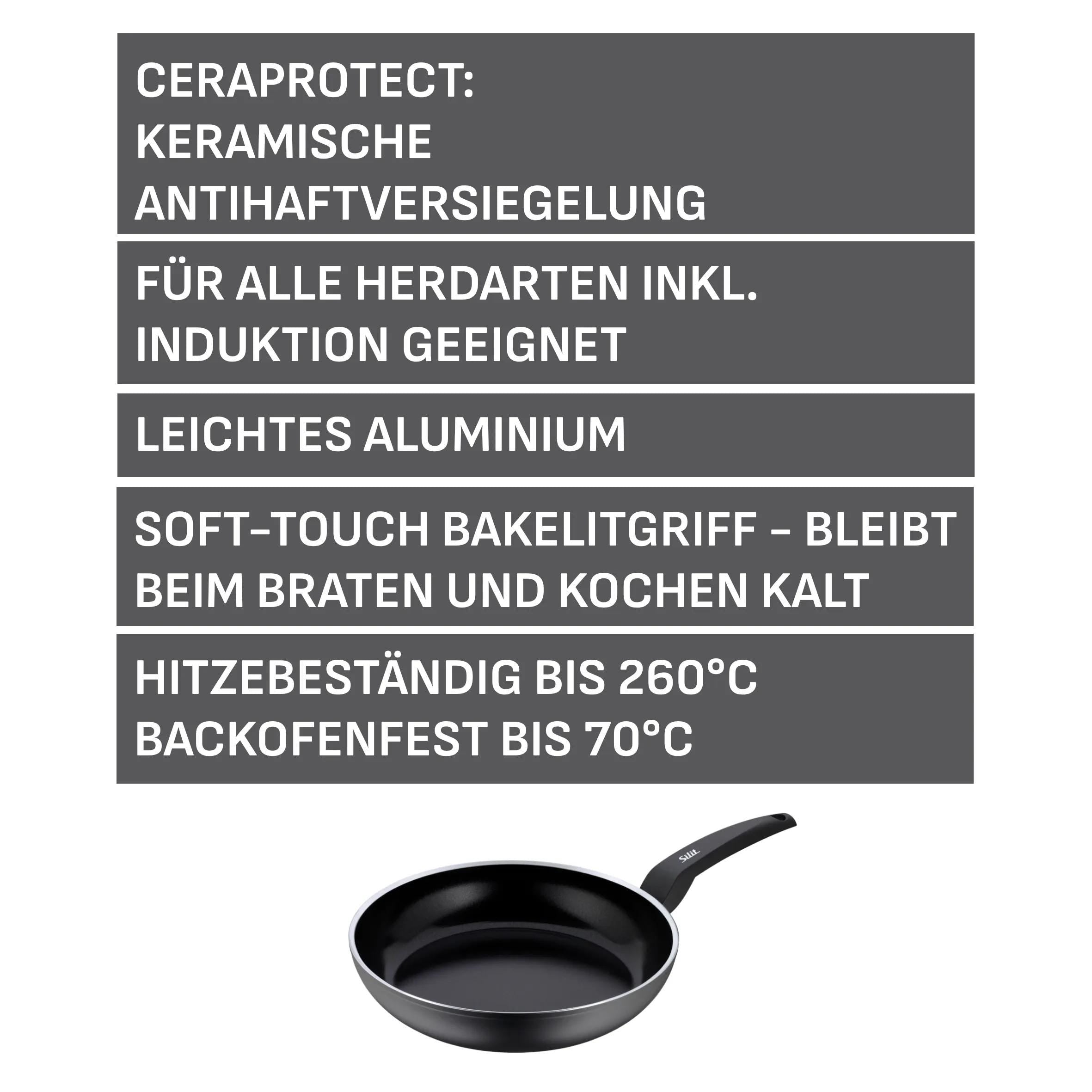 Stekepanne Messino 28 cm aluminium keramisk non-stick helletut nærbilde