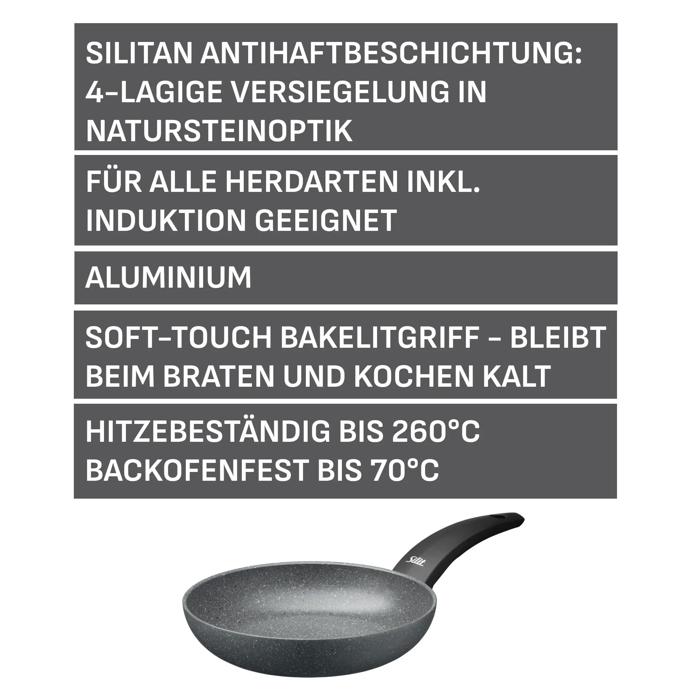 Stekepanne Montano 20 cm aluminium non-stick induksjon sett fra siden