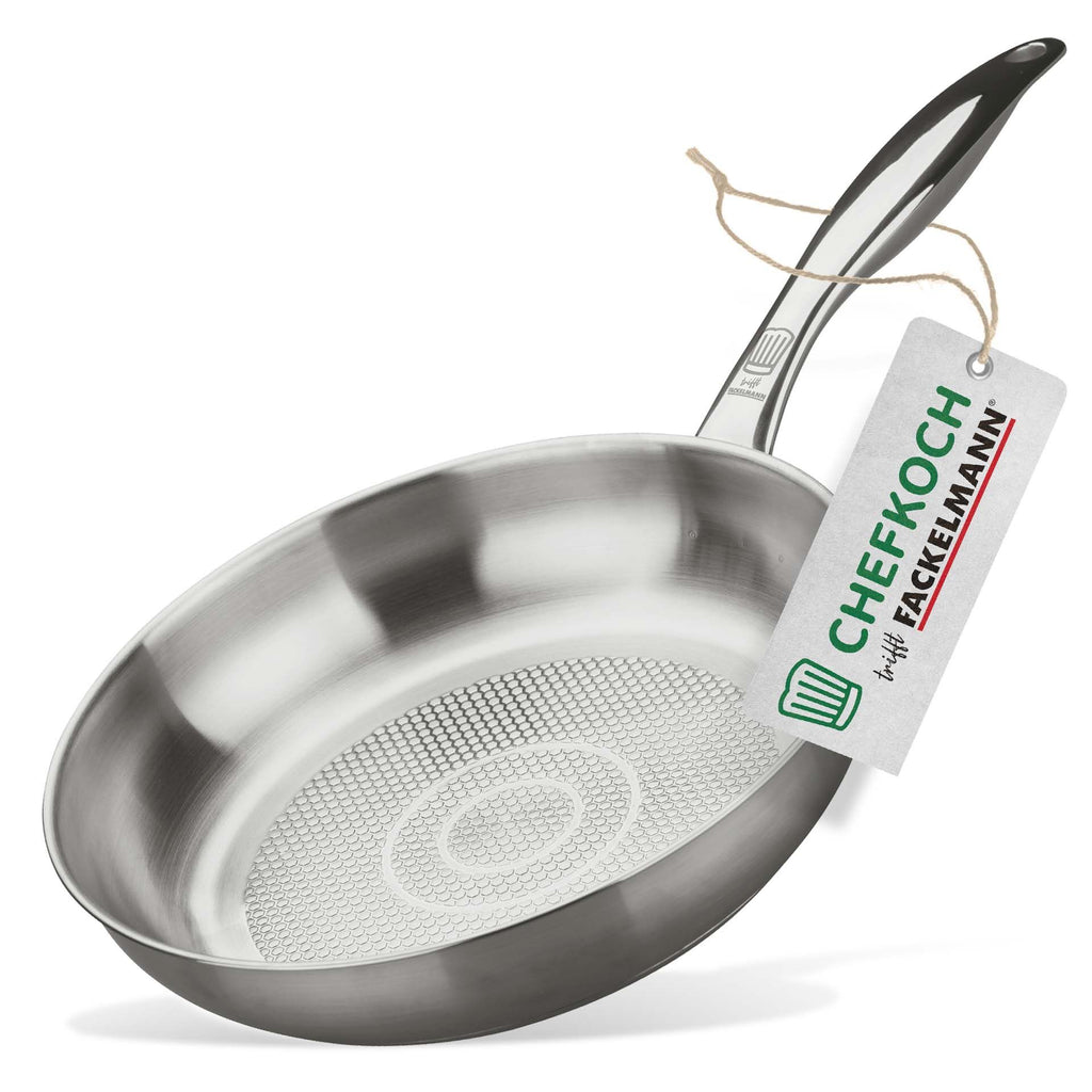 Stekepanne München Ø24 cm rustfritt stål 18/10 - forfra